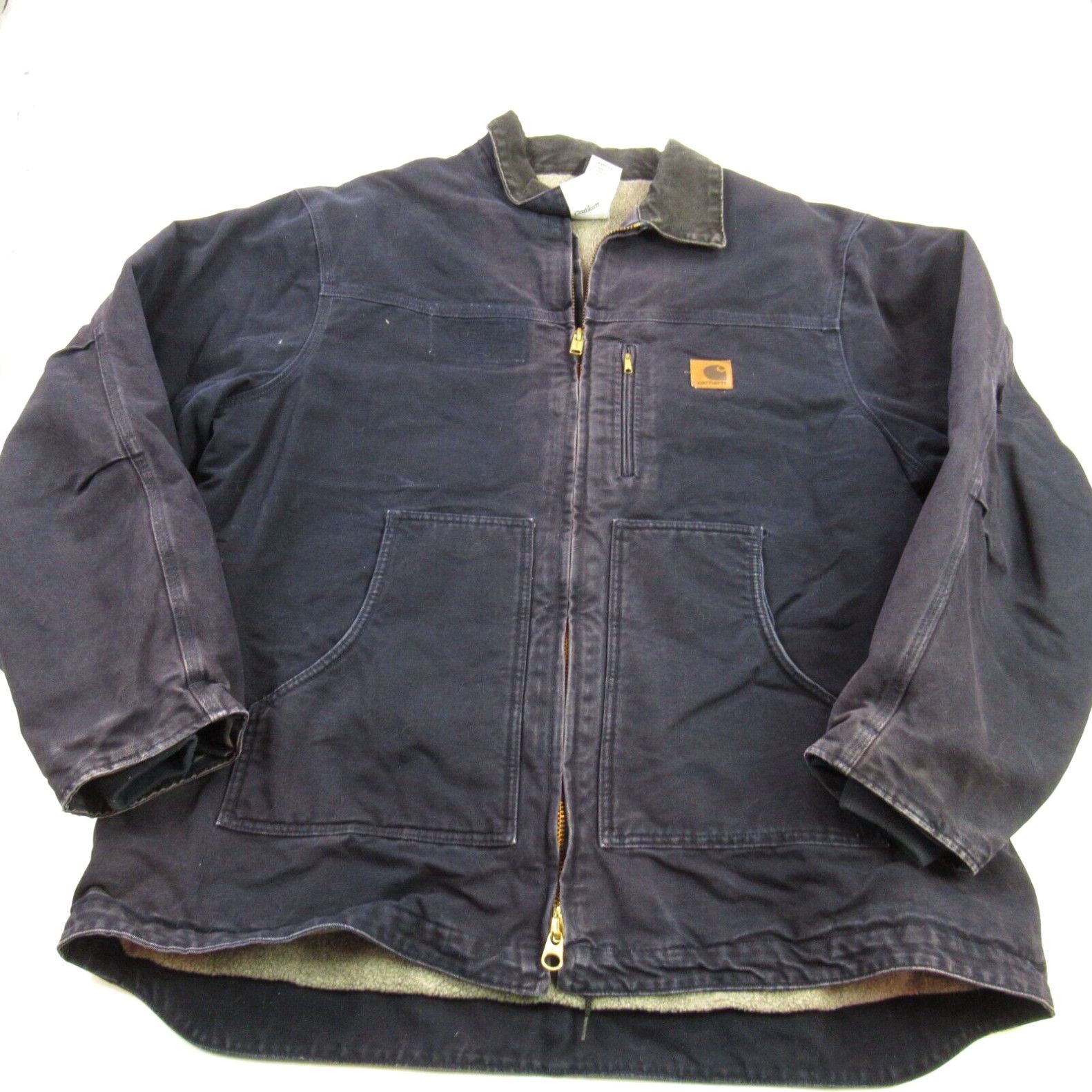 image of Carhartt Coat Mens 2Xl Detroit Trucker Blanket Lined 14806 Vintage Blue in White