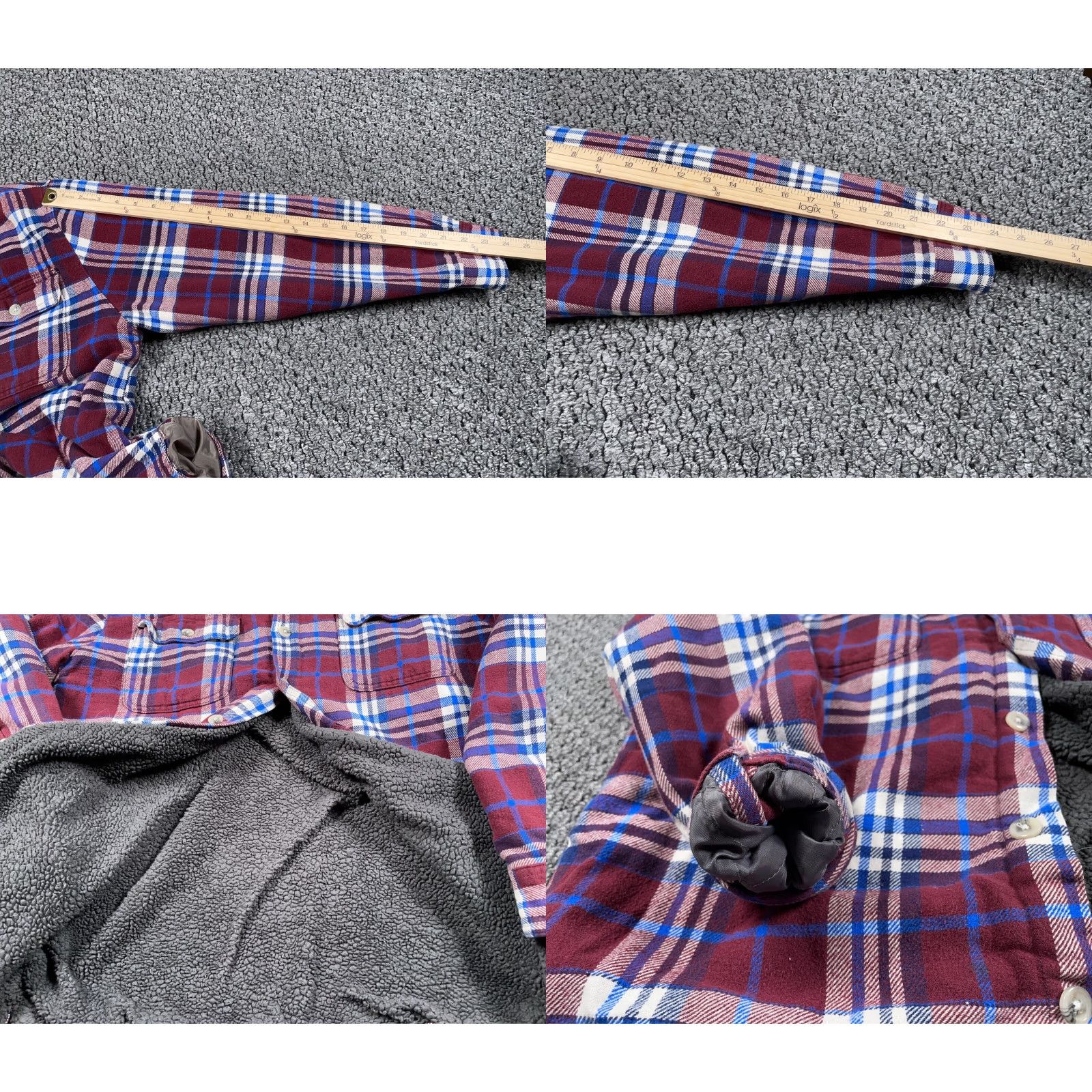 Vintage VINTAGE Sherpa Lined Flannel Shirt Jacket Adult Large Red Blue Plaid Heavyweight Shacket Mens Large Red Plaid 90s Retro Grunge Pockets Size US L / EU 52-54 / 3 - 8 Thumbnail