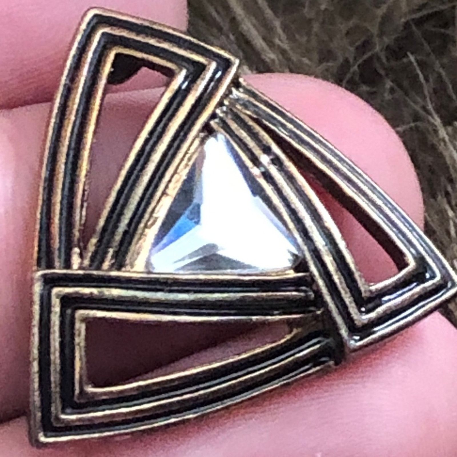 Vintage Vintage antique gold black enamel stone earrings Size ONE SIZE - 3 Thumbnail