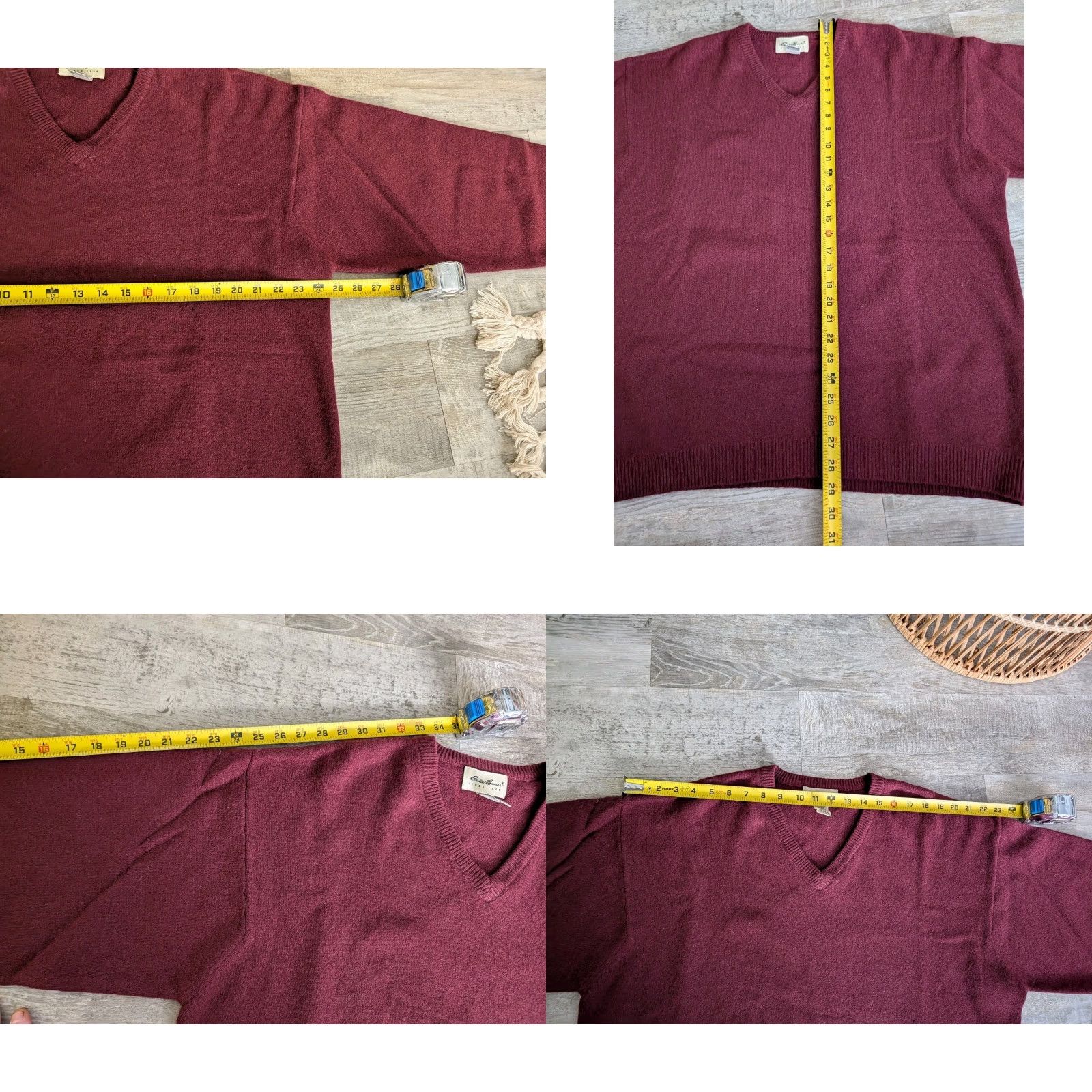 Eddie Bauer VINTAGE Eddie Bauer Sweater Mens XL Burgundy Lambs Wool V-Neck UK Christmas Pullover Knit Solid 90s Mens Size US XL / EU 56 / 4 - 8 Thumbnail