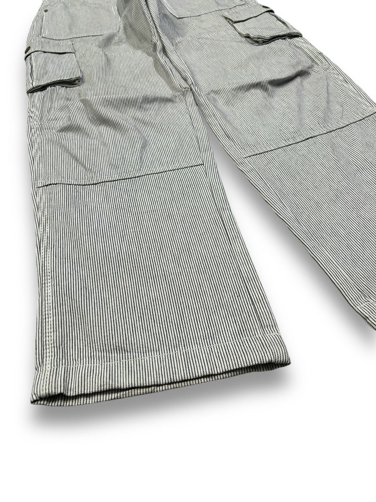 JNCO Vintage Japanese Brand Hickory Striped Baggy Cargo Jeans Size US 31 - 11 Thumbnail