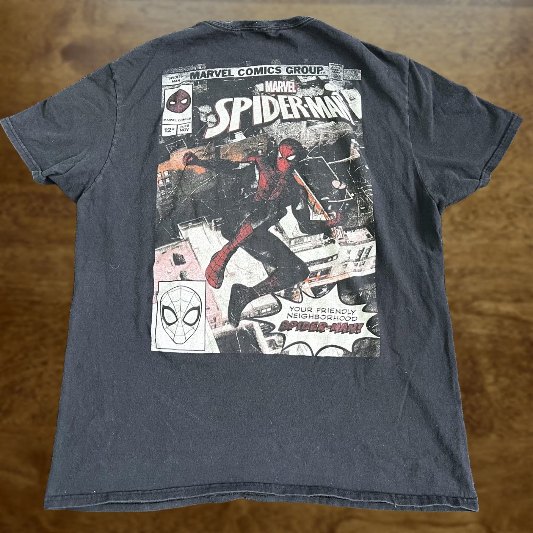 Vintage Marvel Spider-Man Shirt Mens Large Black Comic Book Cover Graphic Tee T-Shirt Size US L / EU 52-54 / 3 - 1 Thumbnail
