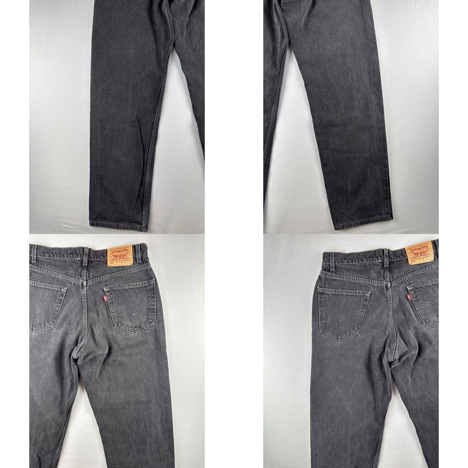 Levi's VINTAGE Levi’s 550 Black Denim Jeans Relaxed Fit 90s Grunge 32x32 Mens Straight Button Zip Fly jeans Size US 32 / EU 48 - 8 Thumbnail