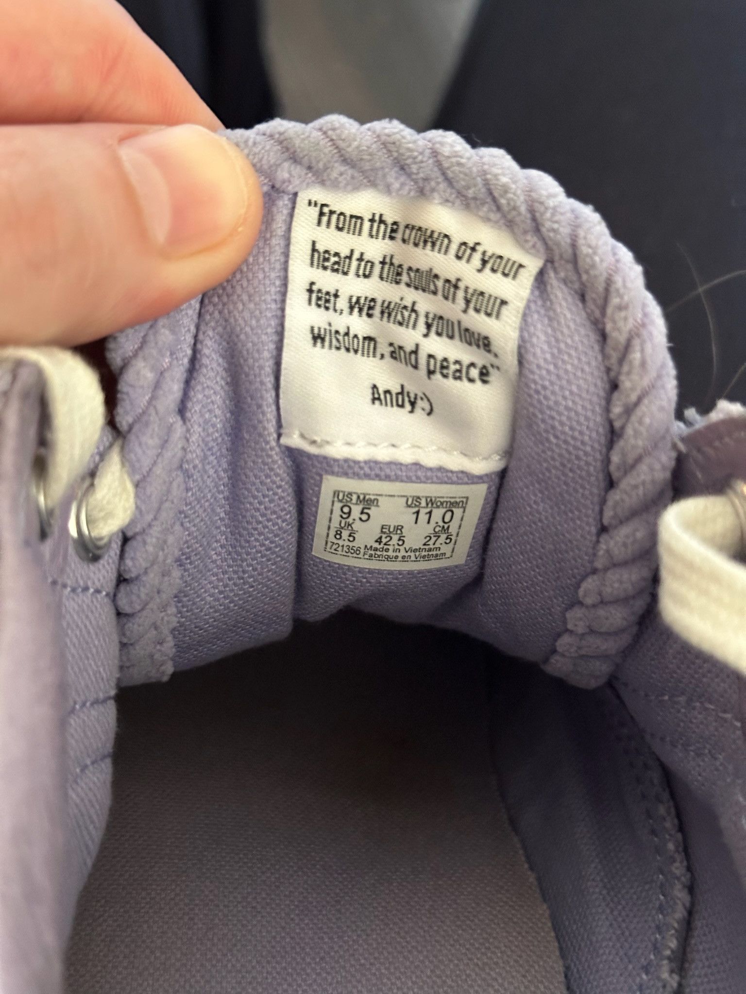 Vans Vans Old Skool X Anderson Paak "Soulito" PURPLE CORDORY Size US 9.5 / EU 42-43 - 6 Thumbnail