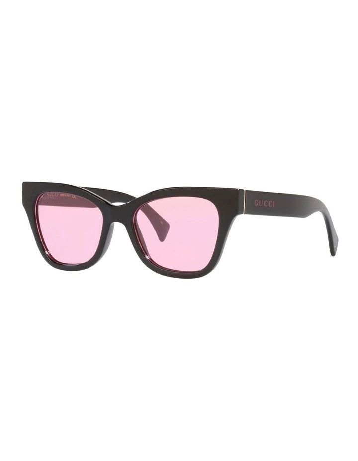 Gucci New Gucci GG1133S 003 Black Frame with Pink Lenses & Logo Size ONE SIZE - 1 Thumbnail