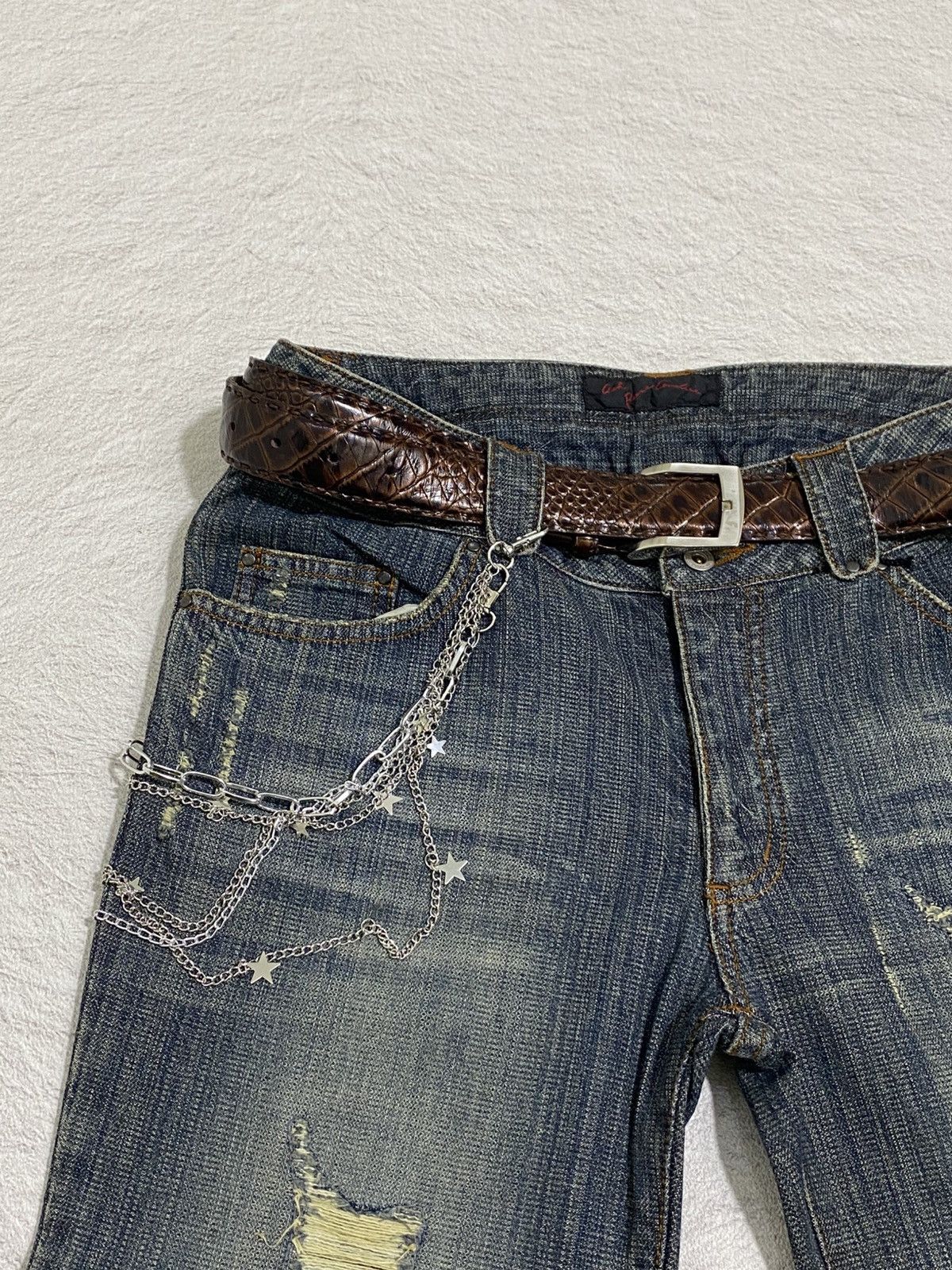 Japanese Brand SICK💰 A.R.C Flared Distresssed Jeans Size US 29 - 6 Thumbnail