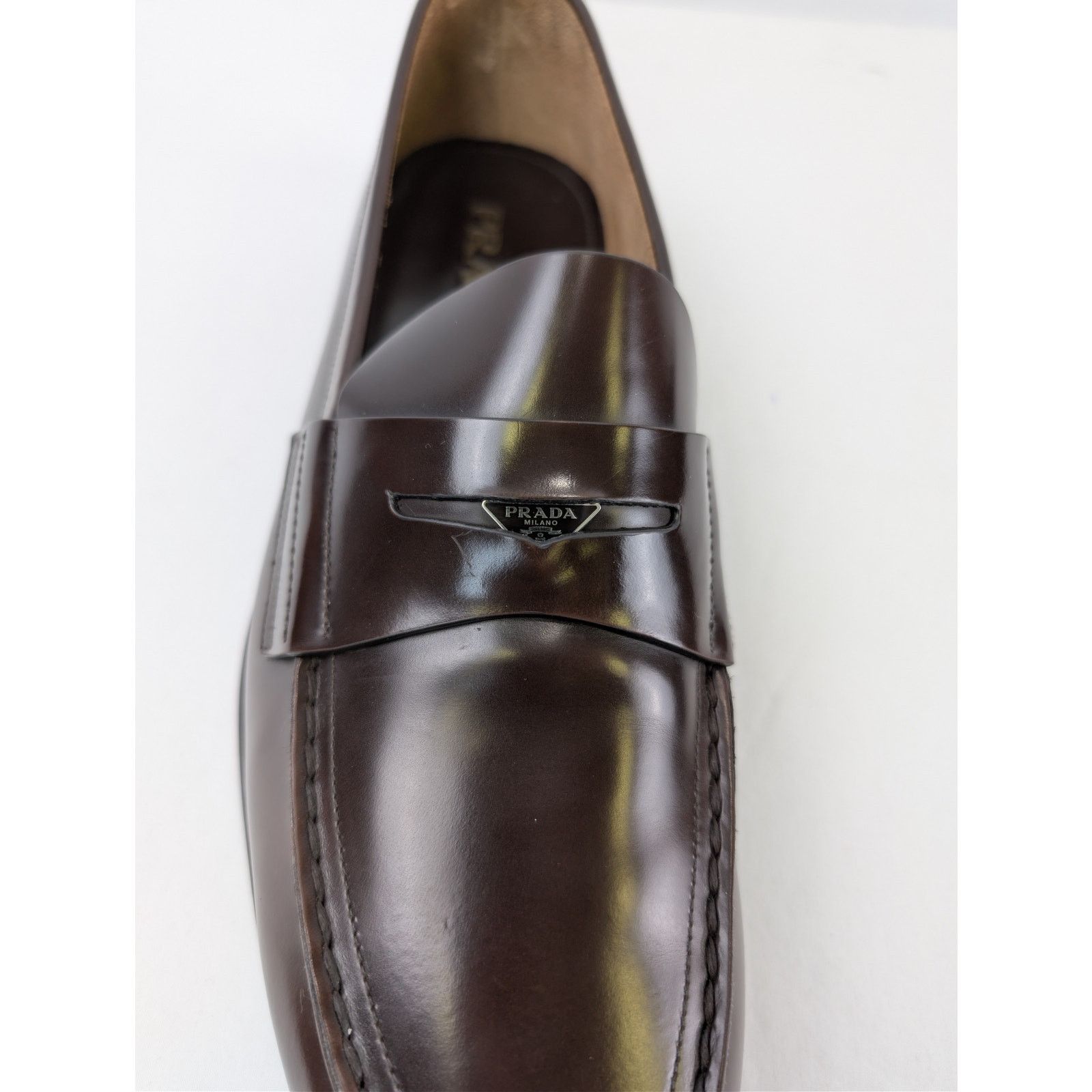Prada o1rshd1 Brushed Leather Loafers Boots in Bruciato Size US 11.5 / EU 44-45 - 15 Thumbnail