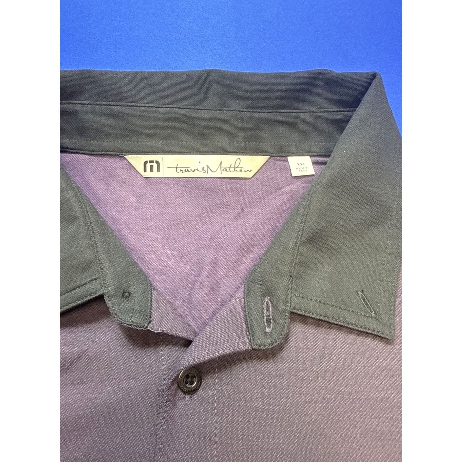TravisMathew Travis Mathew Polo Shirt Men's 2XL Short Sleeve Purple Golf Comfort Moisture Wicking Quick Dry Stretch Size US XXL / EU 58 / 5 - 2 Thumbnail