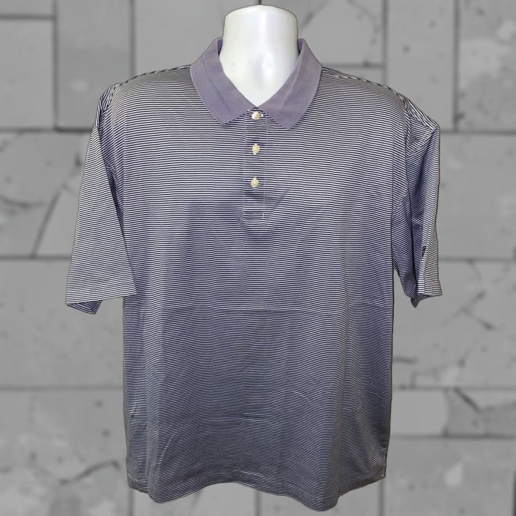 Vintage Tiger Woods Polo Shirt Mens Gray Striped Short Sleeve Golf XL Size Regular Men Size US XL / EU 56 / 4 - 1 Thumbnail
