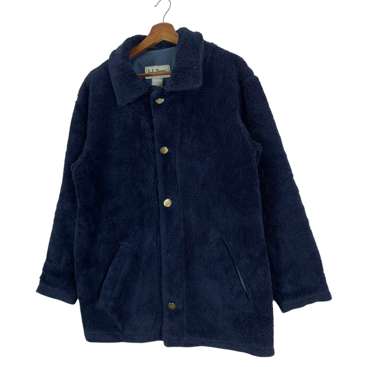 L.L. Bean × Vintage Vintage L.L. Bean Fleece Button Jacket Size US L / EU 52-54 / 3 - 3 Thumbnail