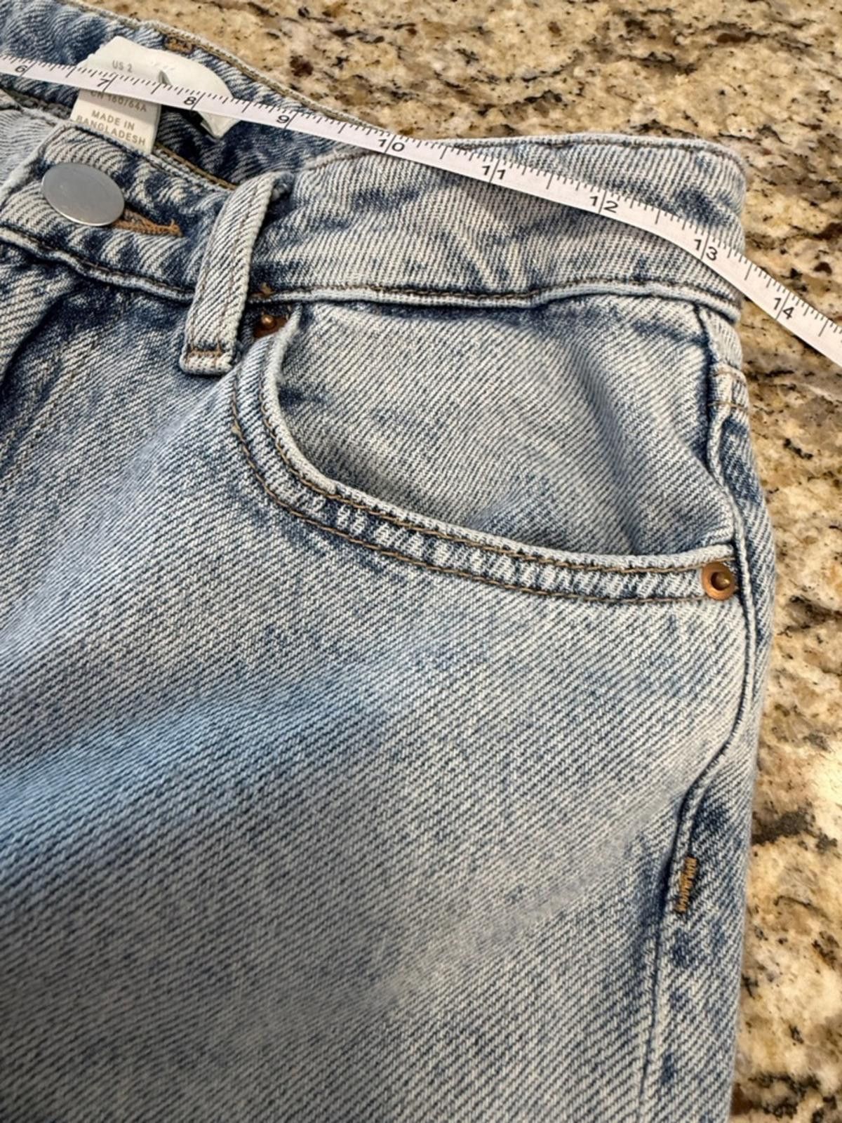 H&M H&M light jeans wash straight leg split hem cotton SZ 2 Size 26" / US 2 / IT 38 - 3 Thumbnail