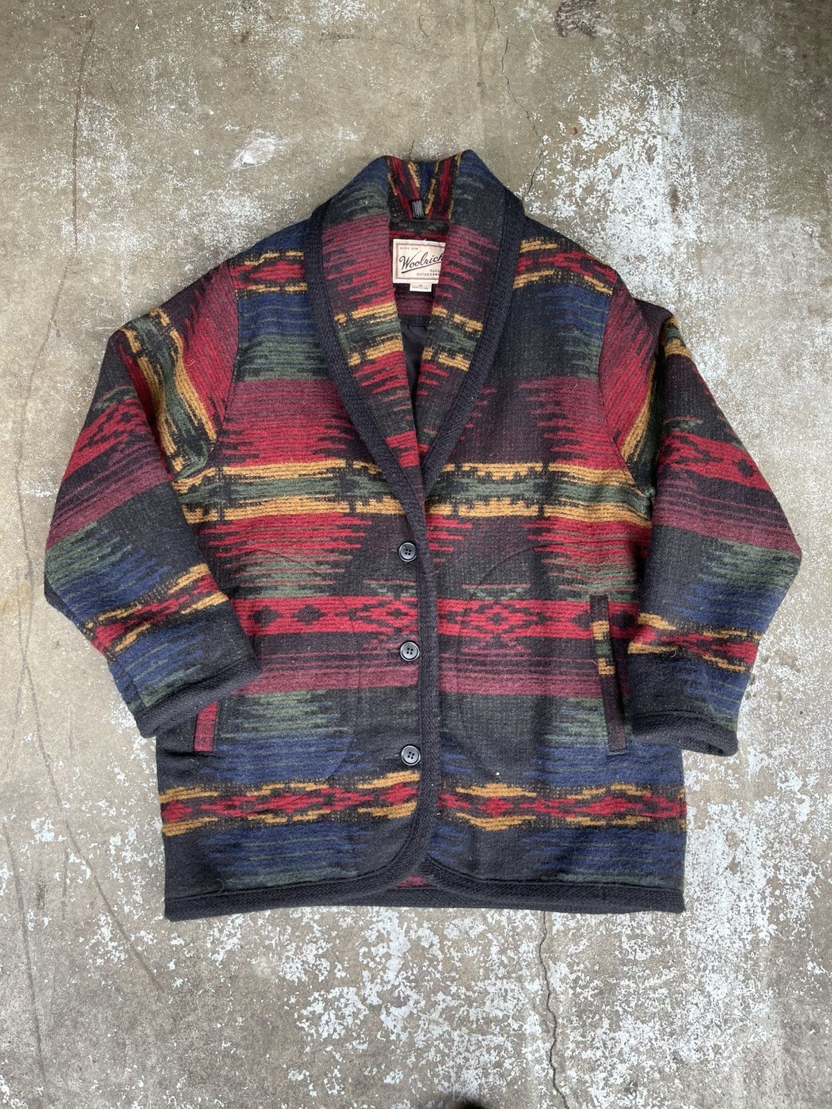 Woolrich Woolen Mills Vintage Woolrich Made In USA Aztec Blanket Coat Size US M / EU 48-50 / 2 - 1 Thumbnail
