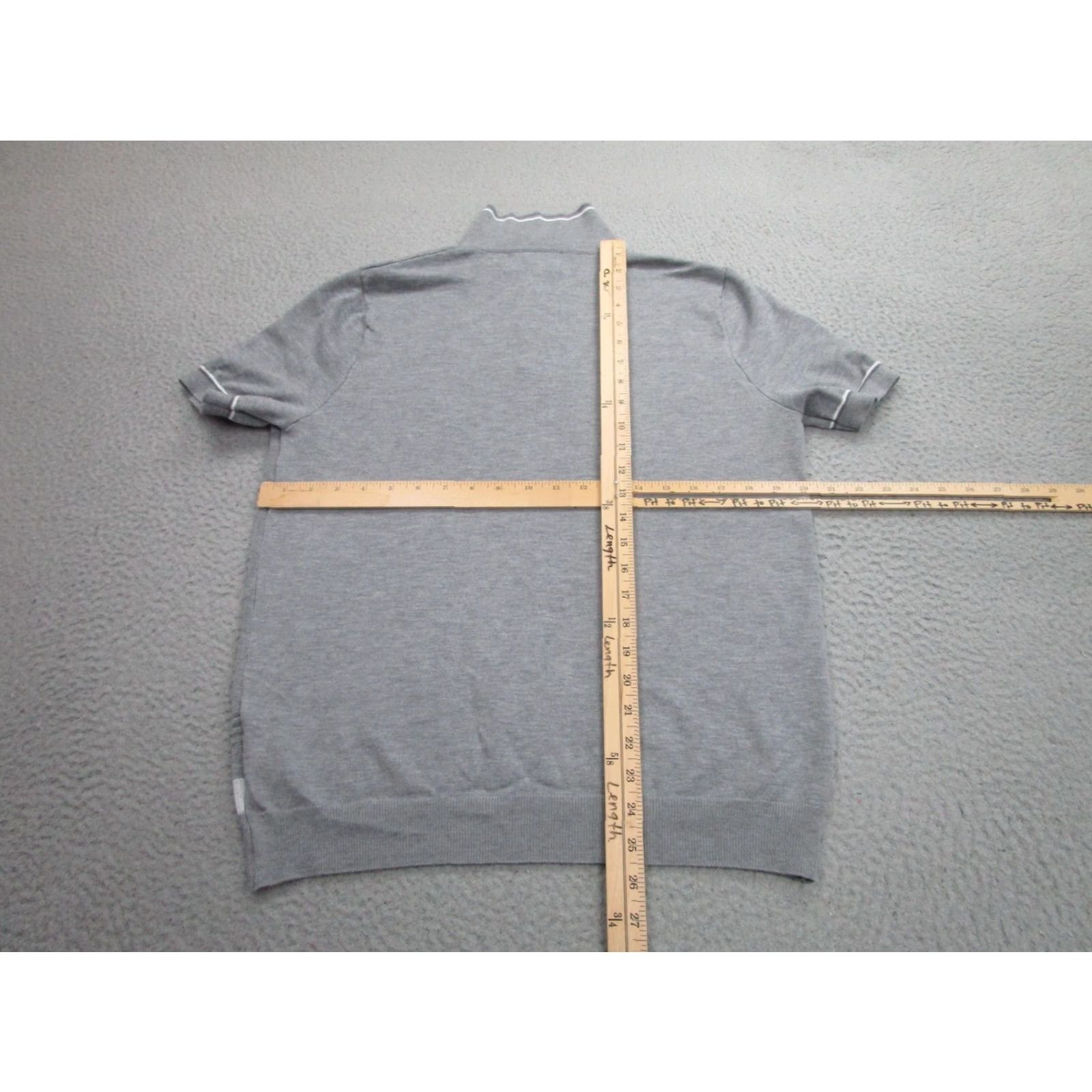 Vintage Thomas Sterling Polo Shirt Mens M Gray Knit Rockabilly Retro Panel Stripe Size US M / EU 48-50 / 2 - 6 Thumbnail