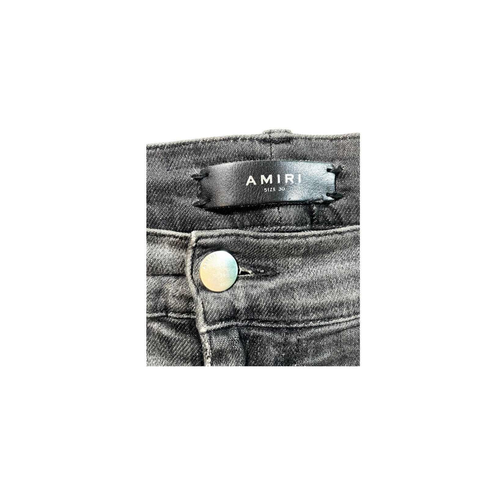 Amiri Amiri Splatter Ripped Grey & Teal Jeans Size US 30 / EU 46 - 4 Thumbnail