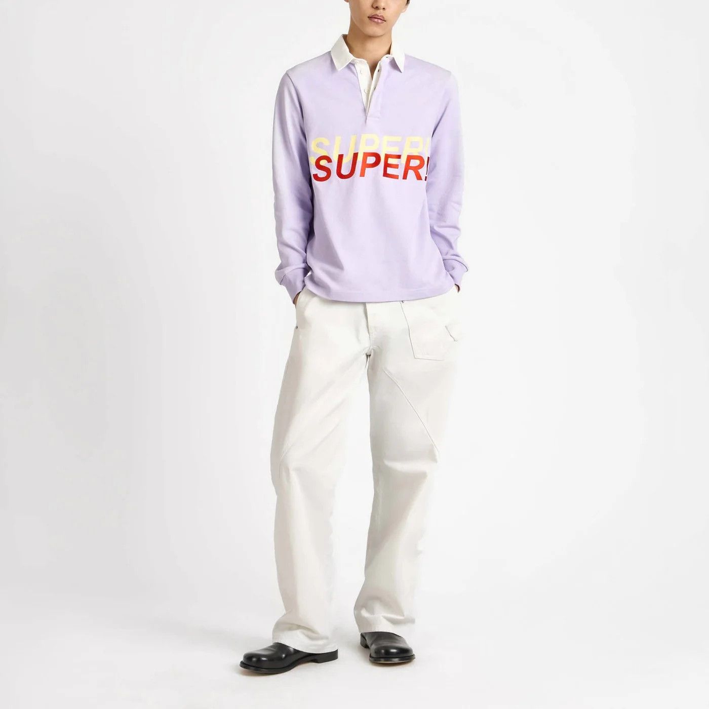 JW Anderson o1d2blof0526 Super Polo Shirt in Lilac Size US XL / EU 56 / 4 - 1 Thumbnail