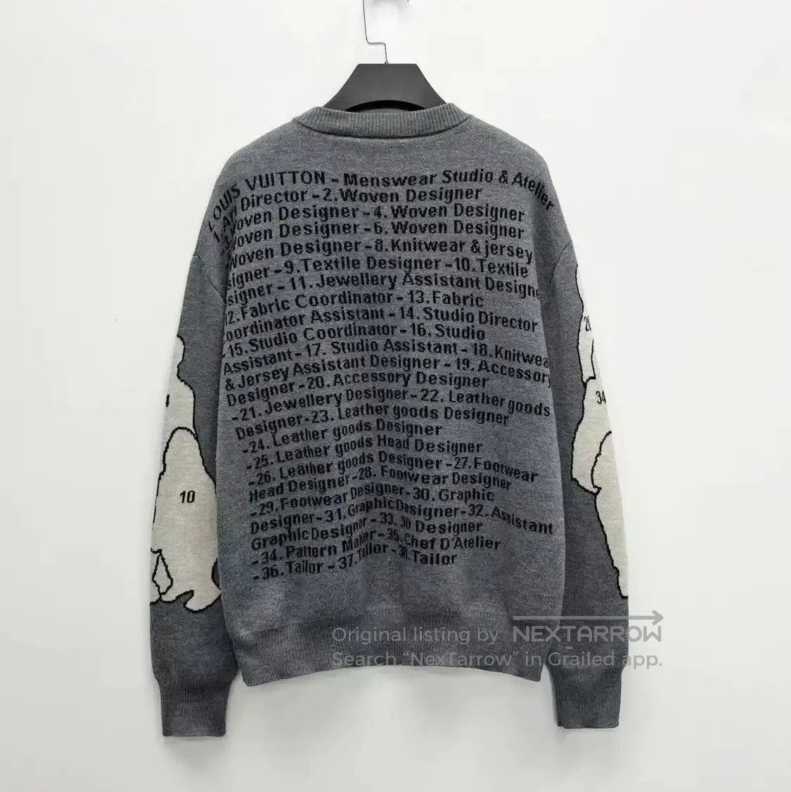 Louis Vuitton Louis Vuitton Gray Wool Blend Logo Sweater . Size S / US 4 / IT 40 - 2 Thumbnail
