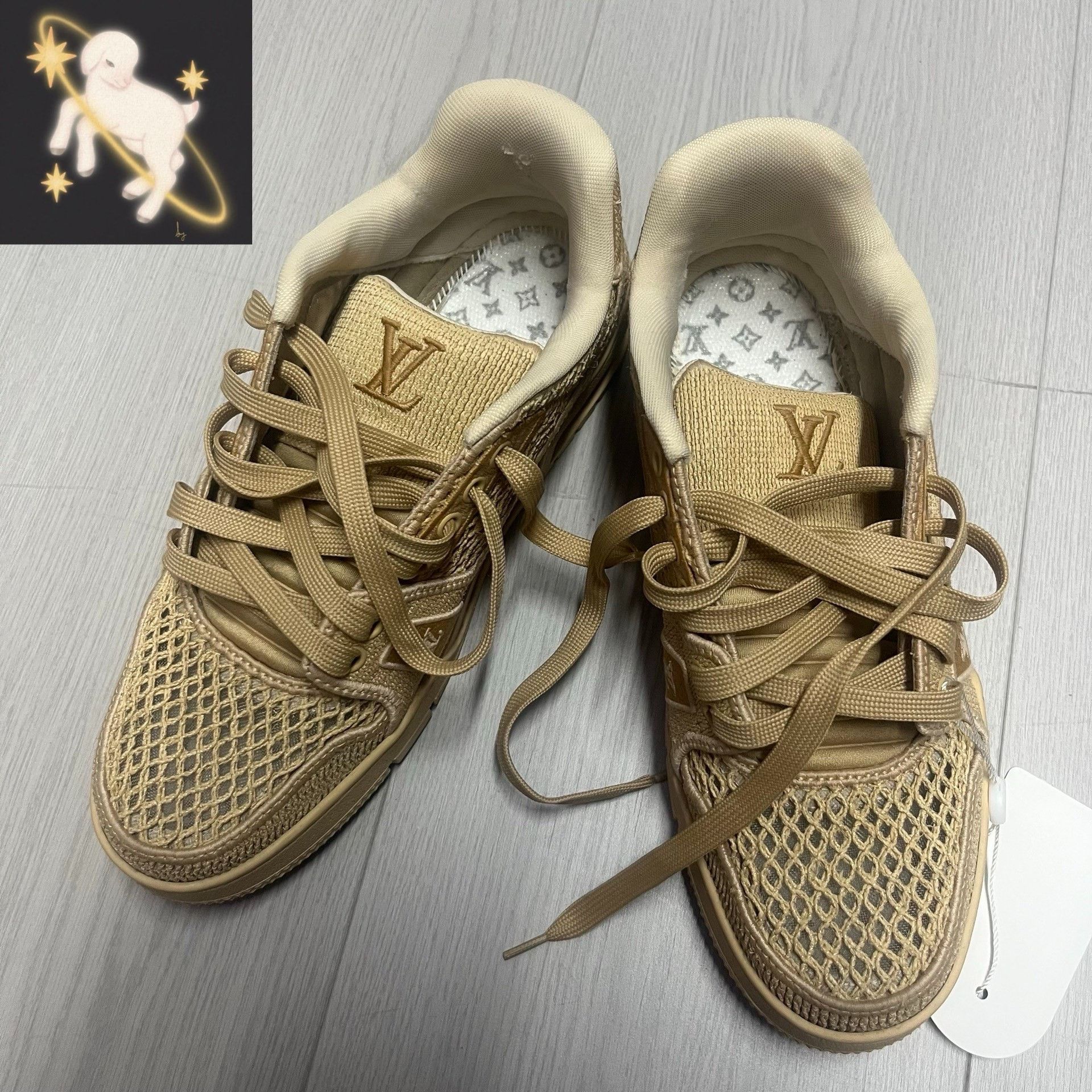 Louis Vuitton Louis Vuitton Beige Lowtop Sneakers 6.5 Men Size US 6.5 / EU 39-40 - 1 Thumbnail