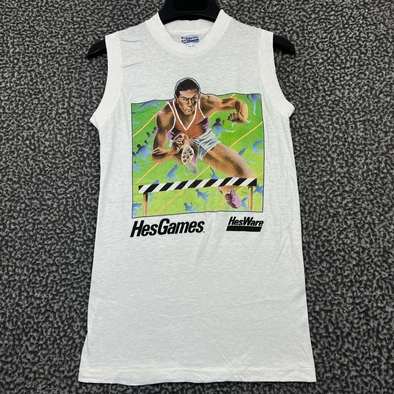 Hanes Vintage HesGames HesWare Shirt Men White Hanes Cotton S Size US S / EU 44-46 / 1 - 1 Thumbnail