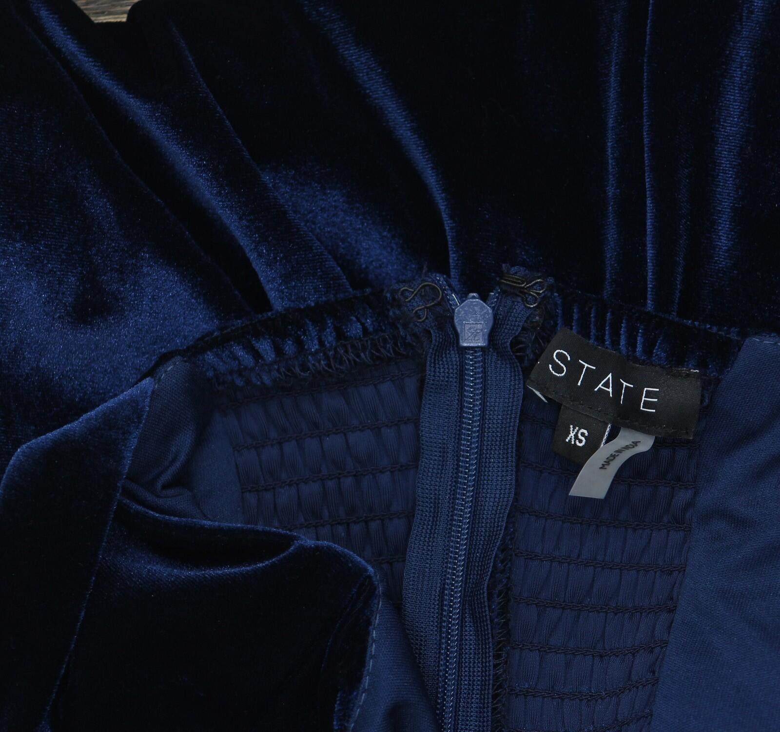 Other Nwt 1.state Velvet Midi Dress Ds93017245am Navy Blue Xs Size XS / US 0-2 / IT 36-38 - 5 Thumbnail
