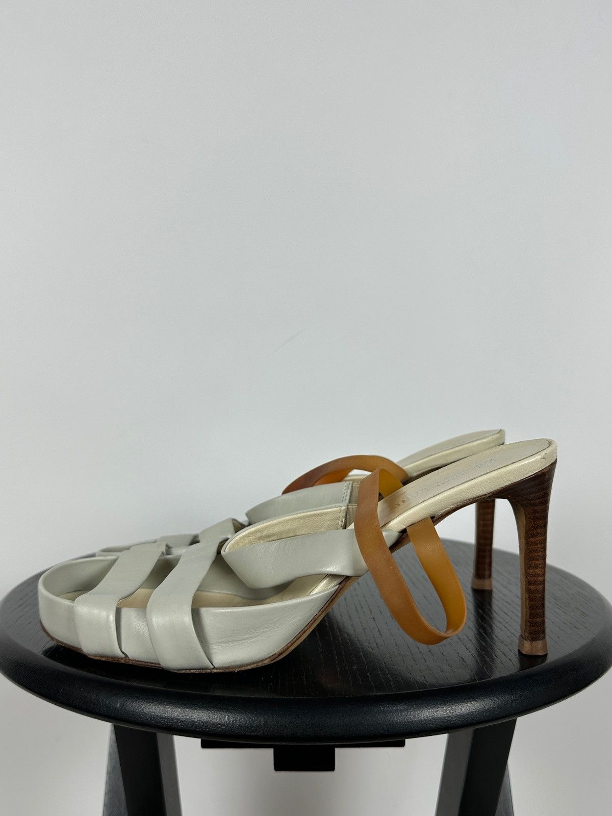 Helmut Lang 00s Vintage Helmut Lang Leather Strappy Sandals Heels Size US 9 / IT 39 - 3 Thumbnail