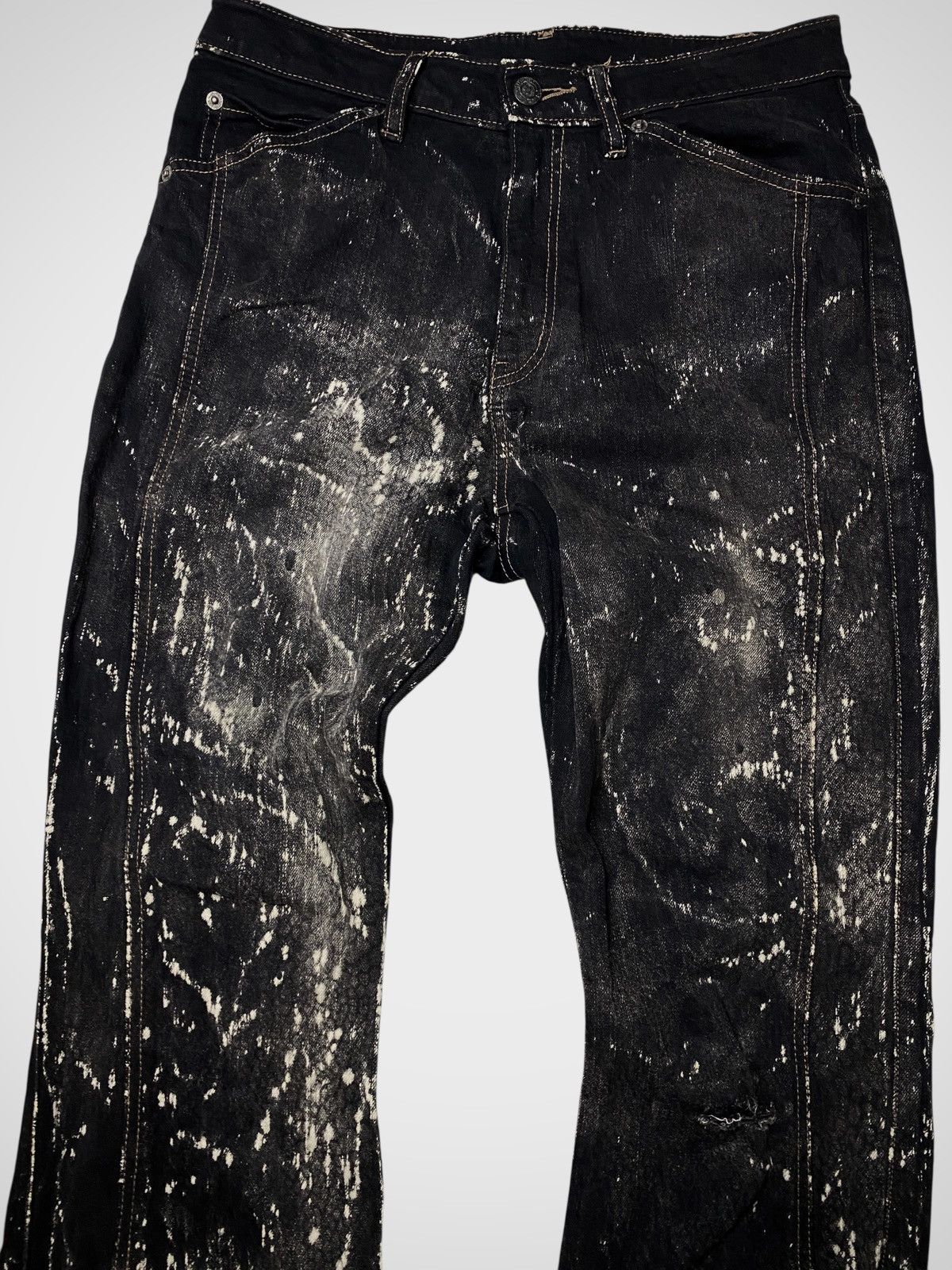 If Six Was Nine 2000's Reald Snakeskin Pattern Flare Jeans Size US 27 - 2 Thumbnail