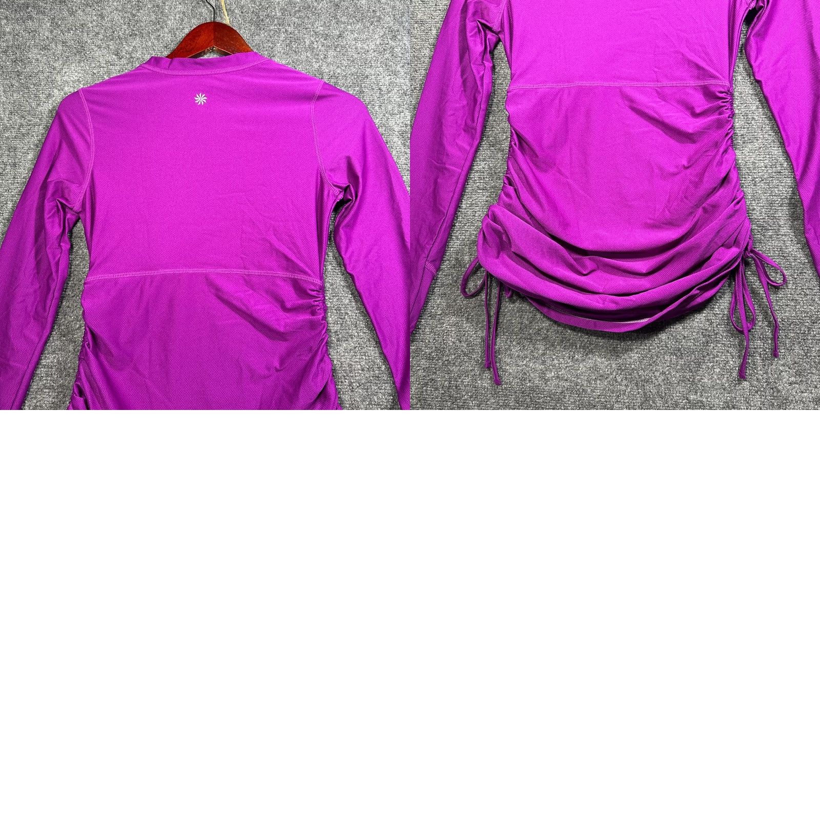 Athleta Athleta Wick It Adjustable Coverup Shirt Top Womens XXS Purple V Neck Stretch Shirt Pullover Activewear Long Sleeve Size XXS / US 00 / IT 34 - 8 Thumbnail