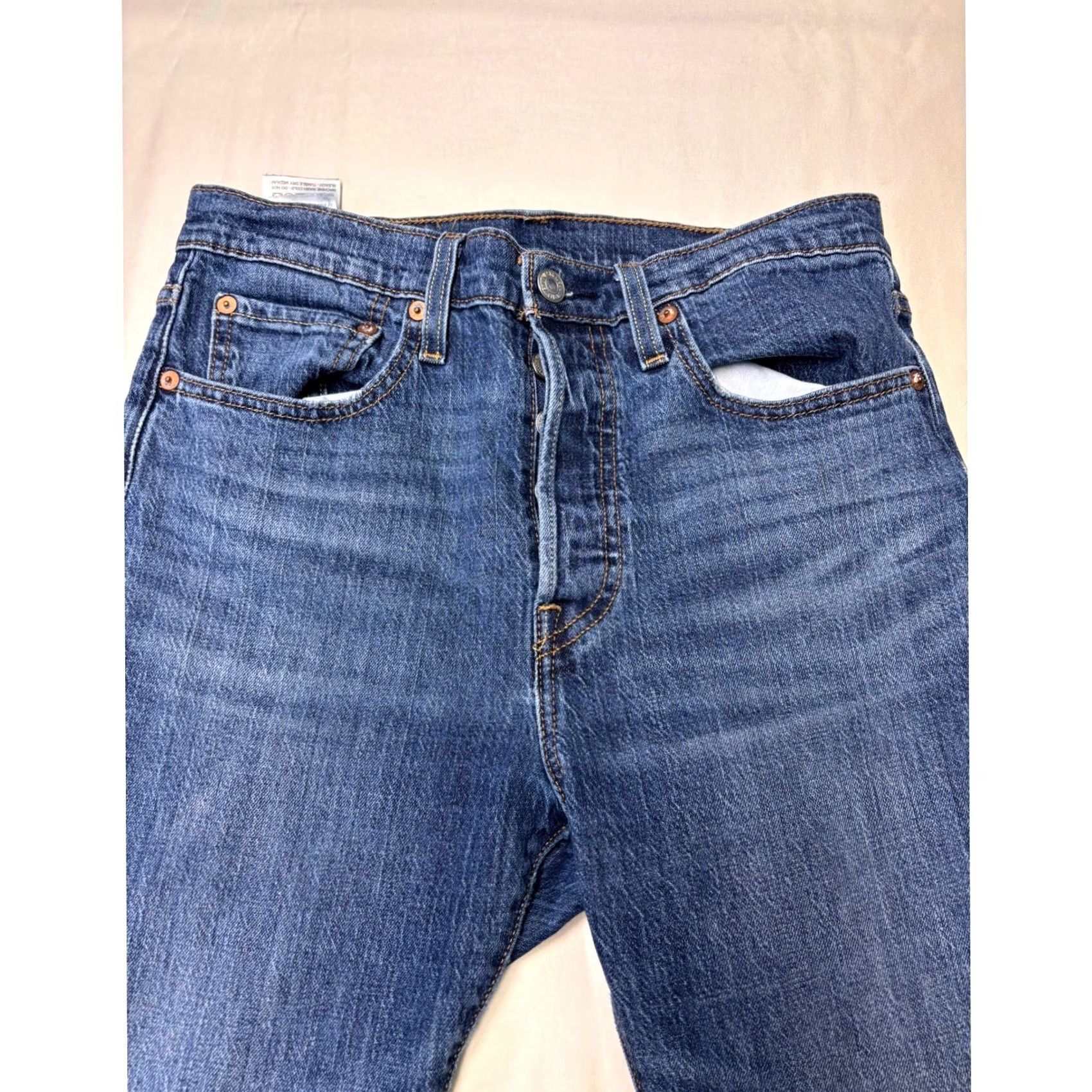 Levi's VINTAGE Levis Premium 501 Original Fit Straight Leg Blue Womens W27 L28 Button Fly Size ONE SIZE - 2 Thumbnail