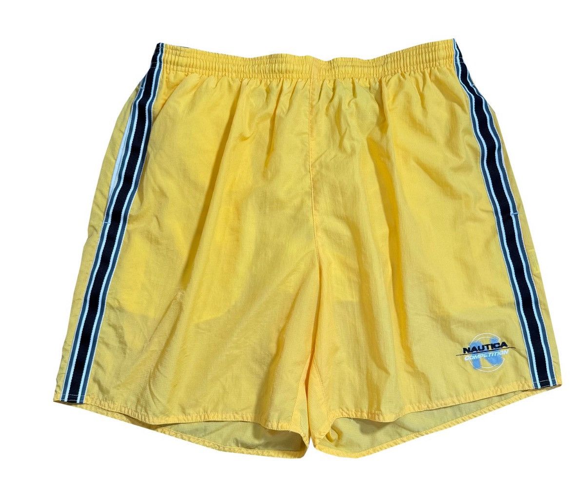 Yellow nautica swim trunks cheap