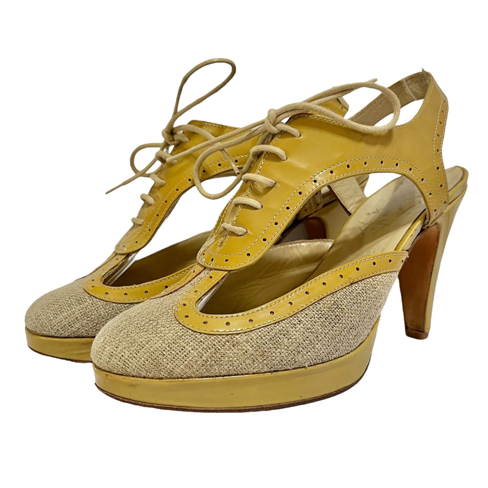 Opening Ceremony Opening Ceremony Oxford Lace-Up Cut-Out Slingback Heels Size US 6 / IT 36 - 2 Thumbnail