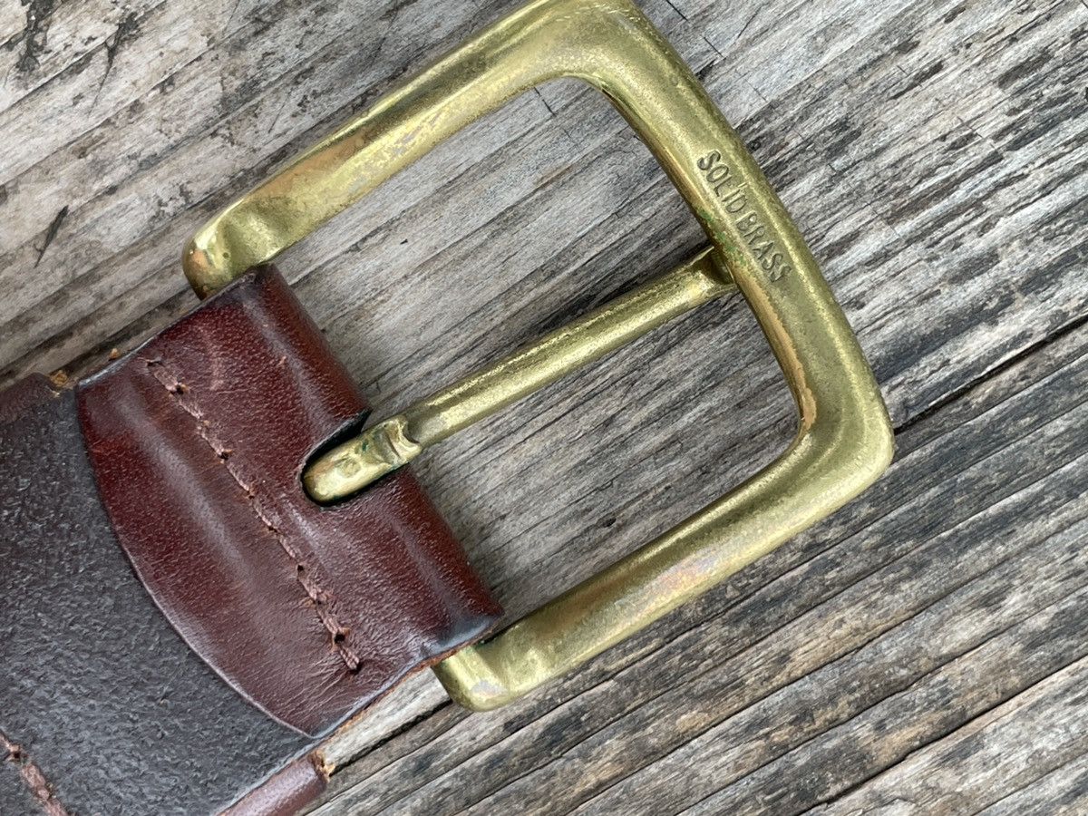 Polo Ralph Lauren Vintage Polo Ralph Lauren Leather Belt Solid Brass Size 32 - 6 Thumbnail
