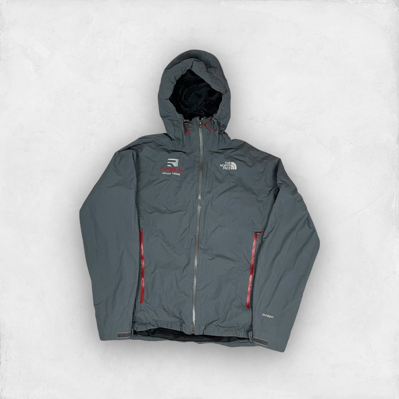 The North Face × Vintage The North Face Hyvent Mens Gray Hooded Full Zip Jacket Small Size US S / EU 44-46 / 1 - 1 Thumbnail