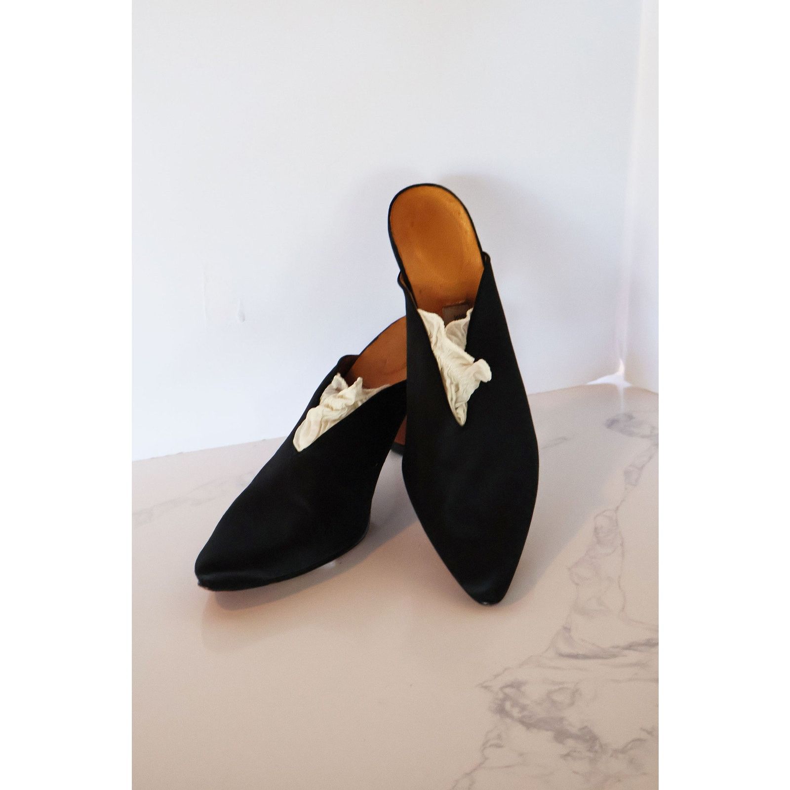 Chantal Thomass Vintage CHANTAL THOMASS Black Satin Pump with Interior Sock Size US 11 / IT 41 - 4 Thumbnail