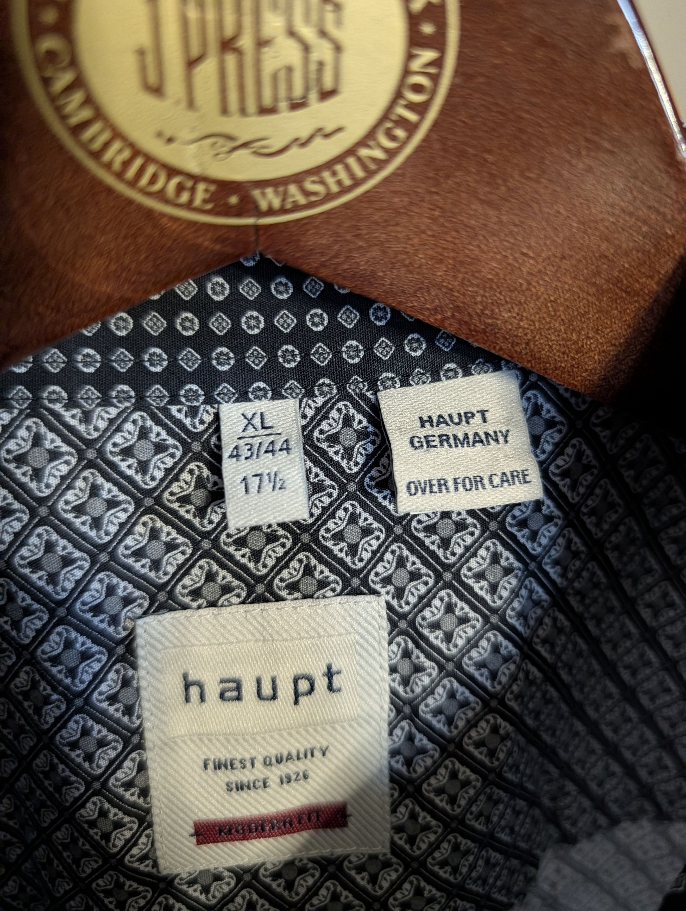 Haupt Gray/blue psychedelic patterned cotton dress shirt XL Size US XL / EU 56 / 4 - 10 Thumbnail