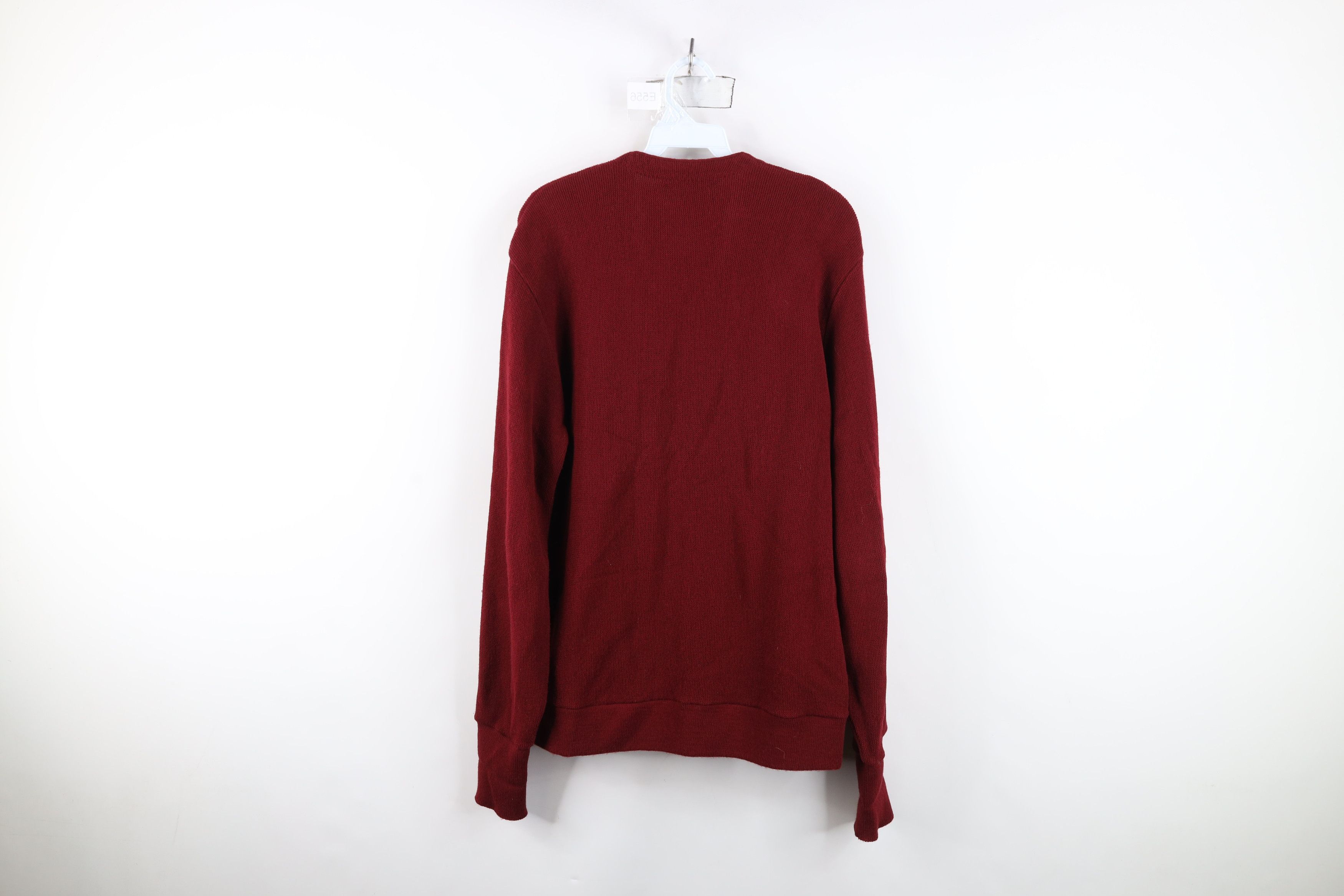 Vintage Vintage 90s Streetwear Blank Knit Cardigan Sweater Red USA Size US M / EU 48-50 / 2 - 10 Thumbnail