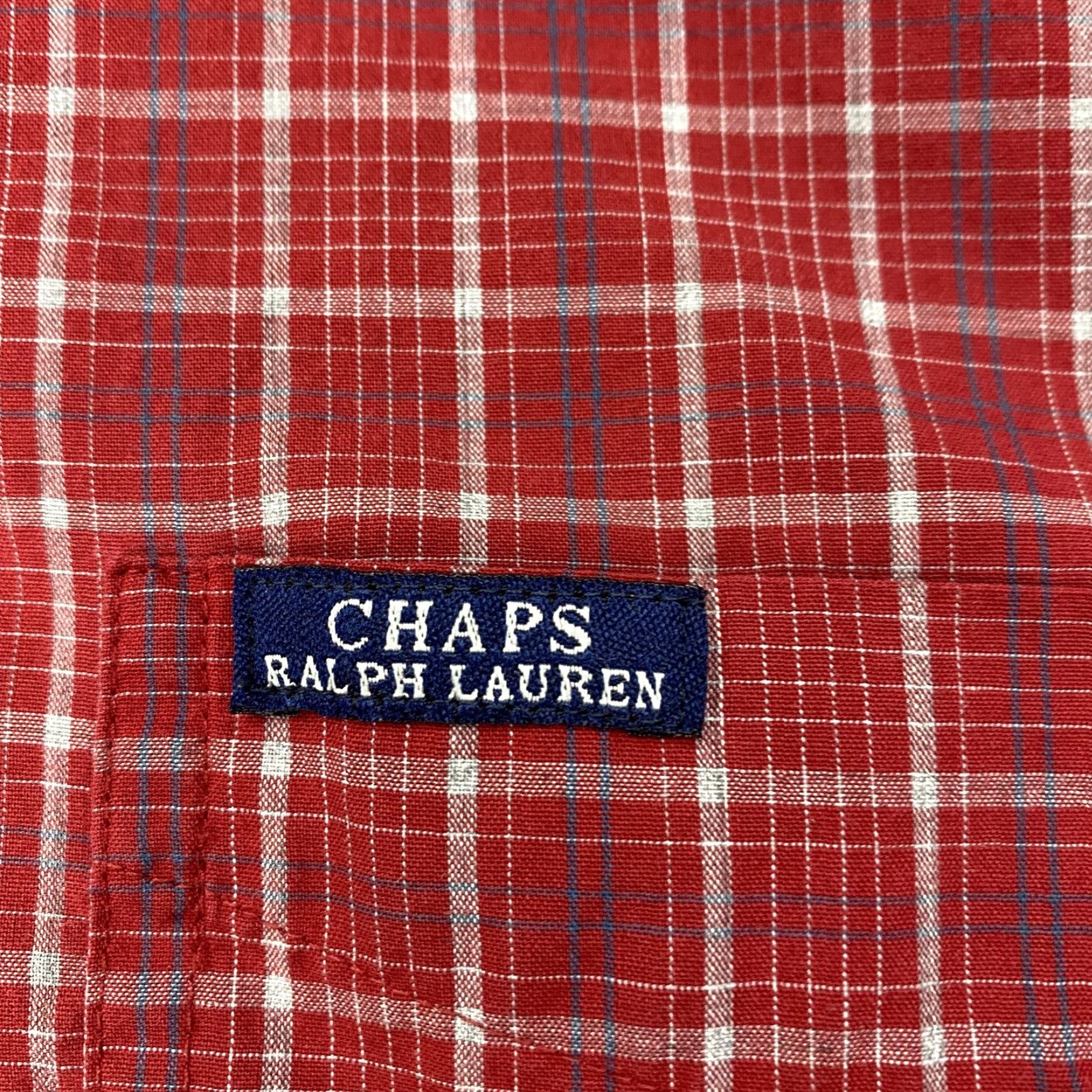 Chaps Chaps Shirt Mens 2XL Red Plaid Button-Down Easy Care Cotton Blend Size US XXL / EU 58 / 5 - 3 Thumbnail