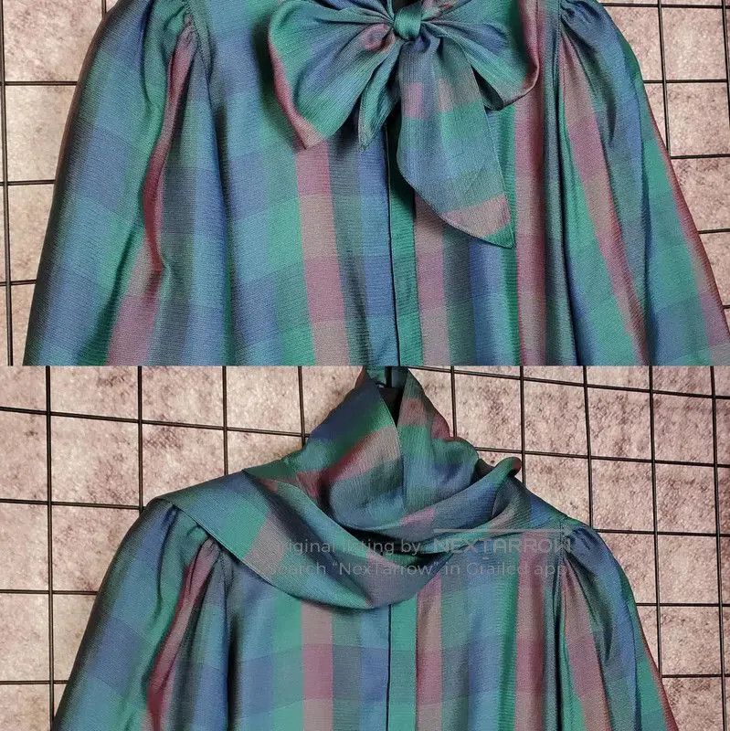 Dior Dior Green Silk Checkered Long Sleeve Shirt . Size M / US 6-8 / IT 42-44 - 2 Thumbnail