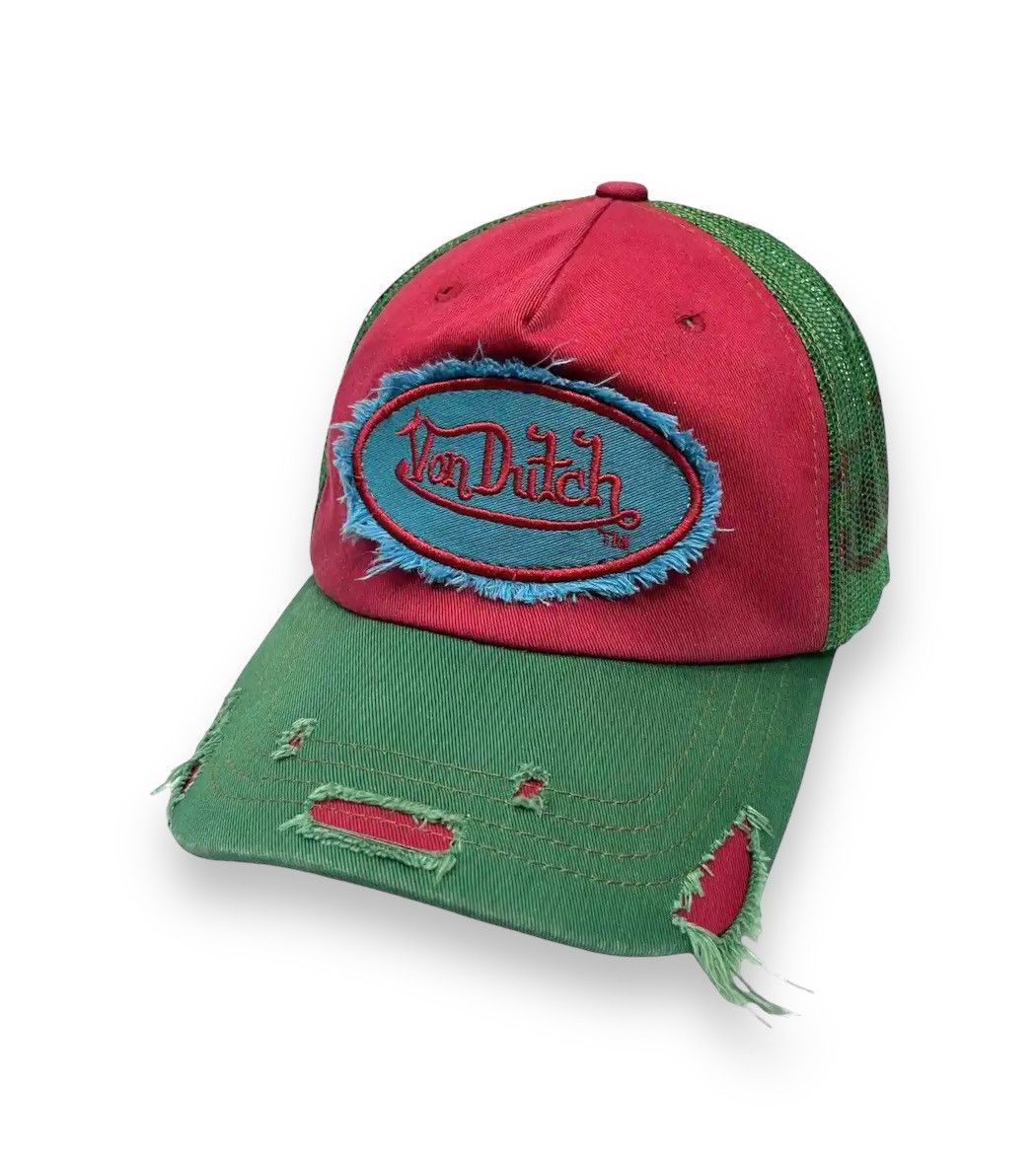 Von Dutch 🔥Archive VON DUTCH Distressed Trucker Hat Big Shadow Print Size ONE SIZE - 3 Thumbnail