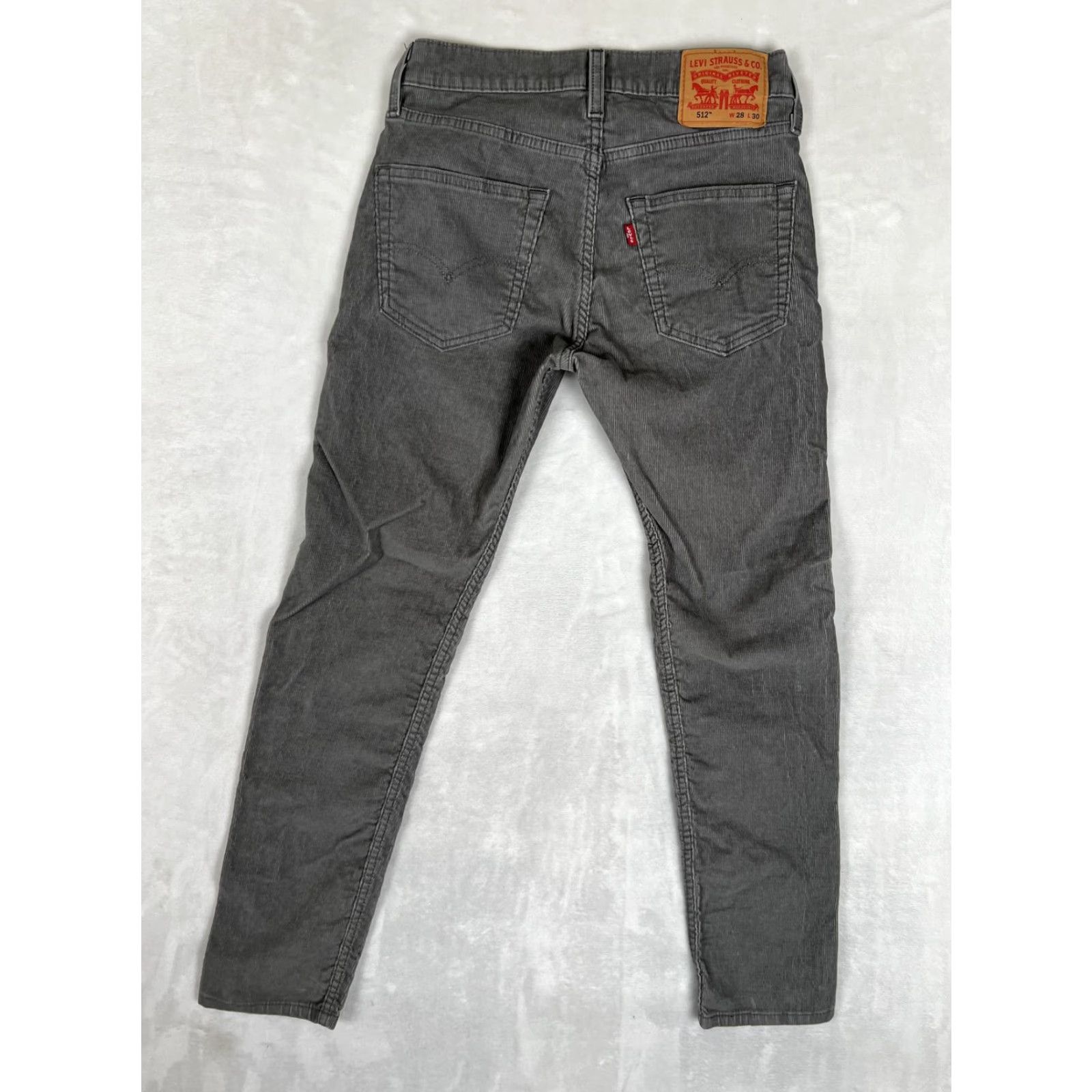 Levi's Levi's 512 Jeans Mens Slim Tapered Corduroy 28x30 Gray Charcoal Wash Pocket Logo Brand Pants Size US 28 / EU 44 - 5 Thumbnail