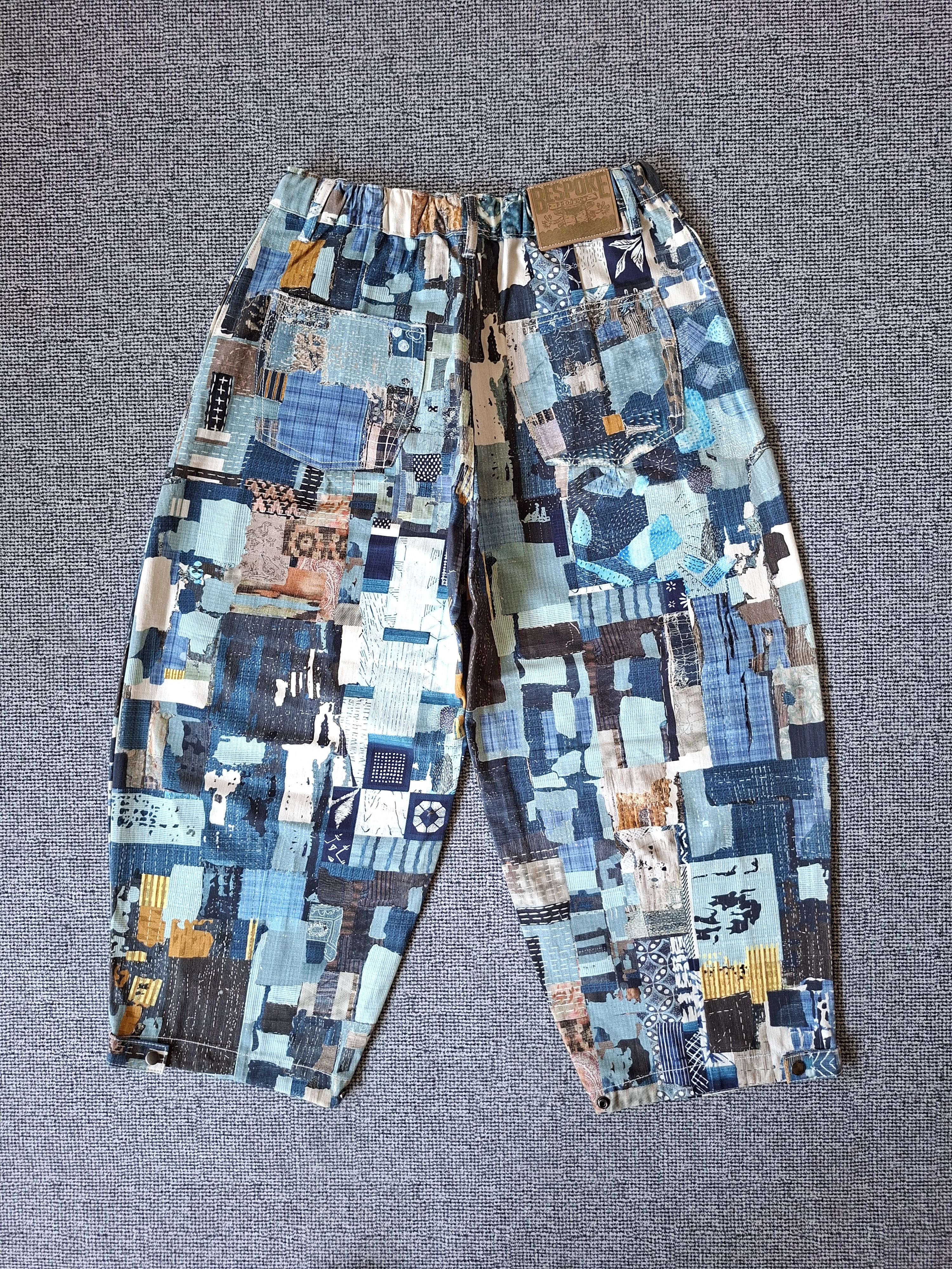 Blue Blue Japan 💥Kaito sashiko boro print japanese style nikkapokka pants Size US 32 / EU 48 - 7 Thumbnail