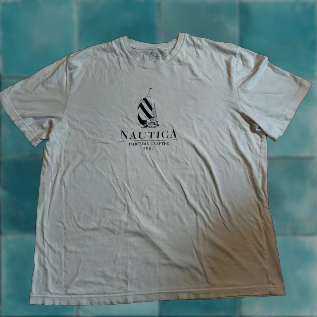 Nautica Nautica Mens Maritime Crafted 1983 Sail Boat Print Shirt - 2XL Size US XXL / EU 58 / 5 - 1 Thumbnail
