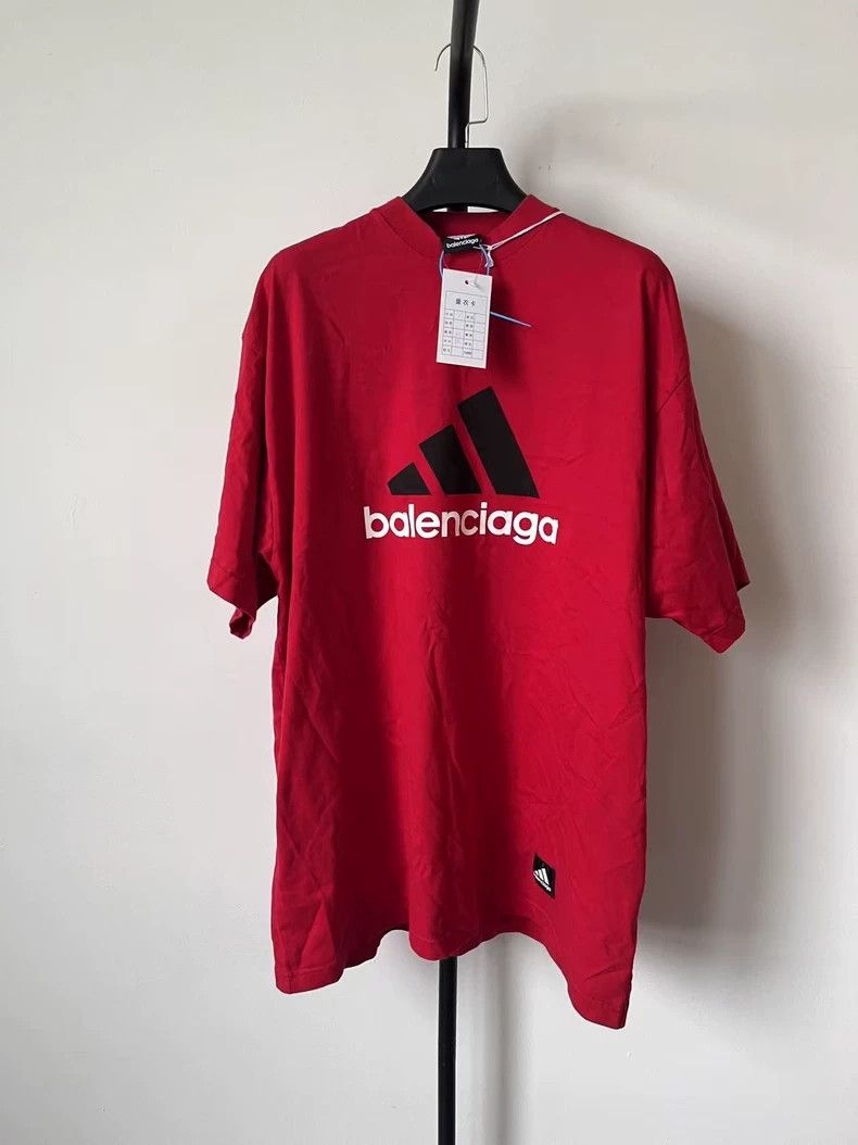Balenciaga Balenciaga x adidas Logo Print Short Sleeve T-Shirt-yf Size US M / EU 48-50 / 2 - 1 Thumbnail