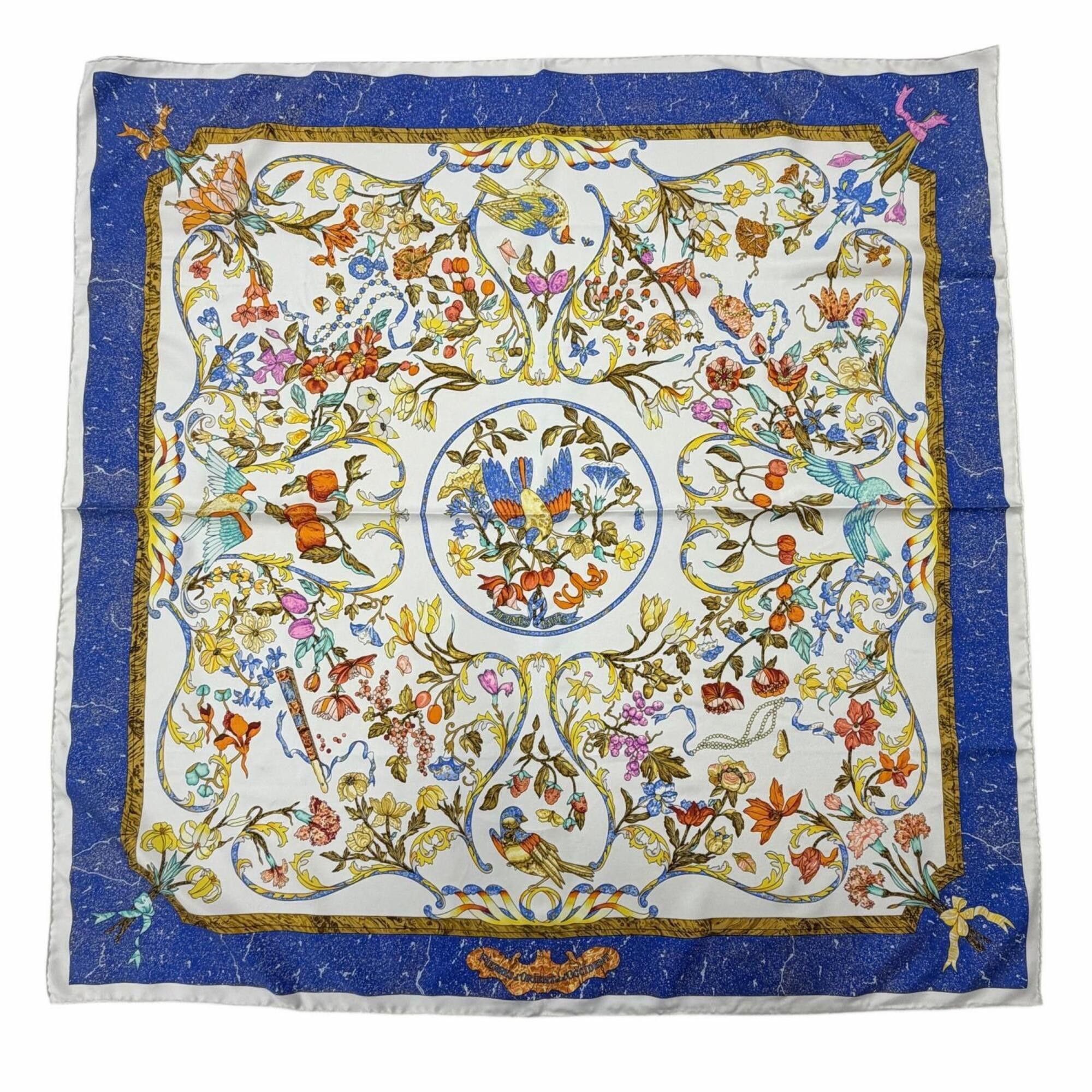 Hermes HERMES Carre 90 Pierres d’Orient et d’Occident (Jewels of the Orient and West) 100% Silk Scarf/Muffler, Multi-colored, Made in France, Women's Size ONE SIZE - 1 Thumbnail