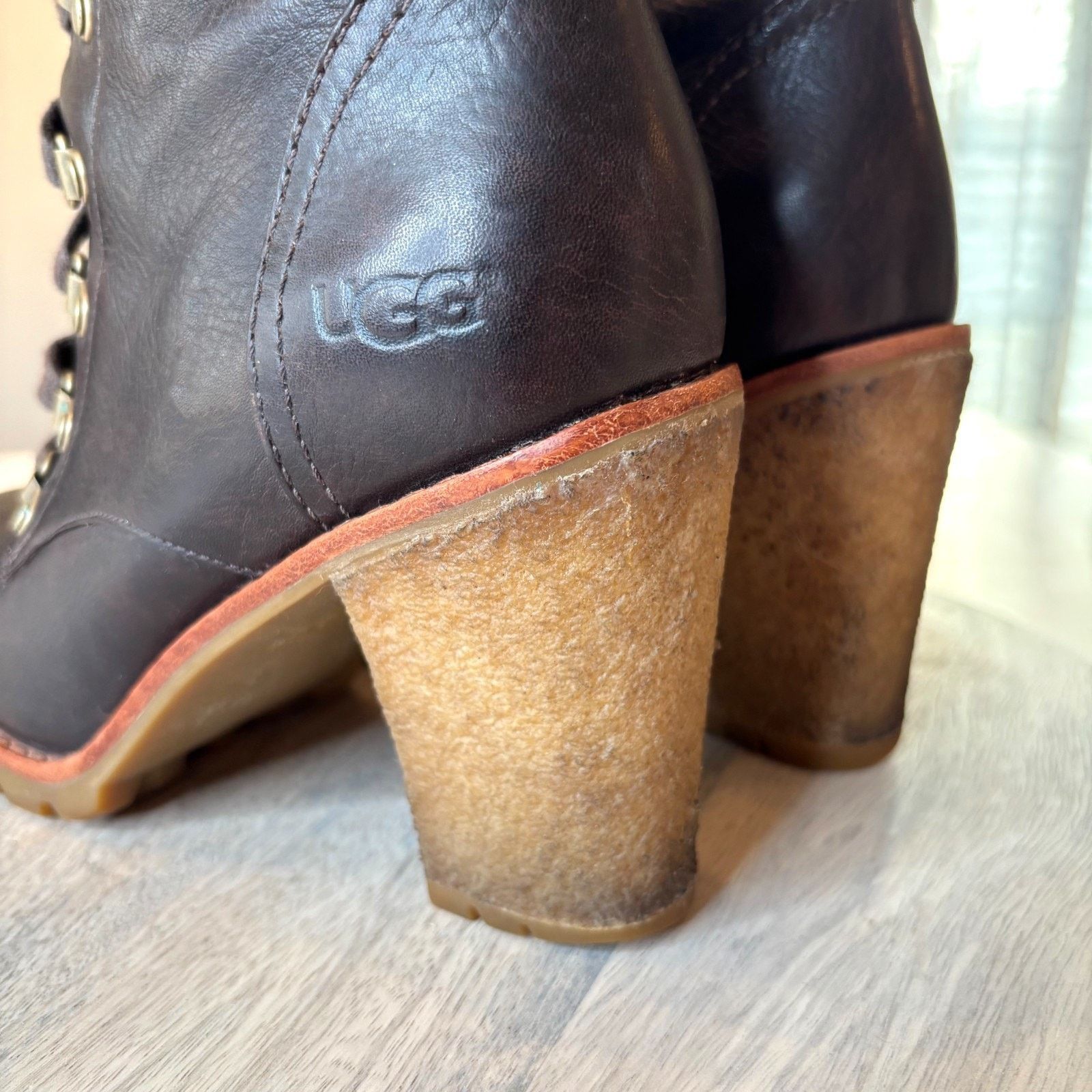 Ugg UGG Heeled Boots Leather Combat Zip Lined Women's Size 9 Size US 9 / IT 39 - 8 Thumbnail