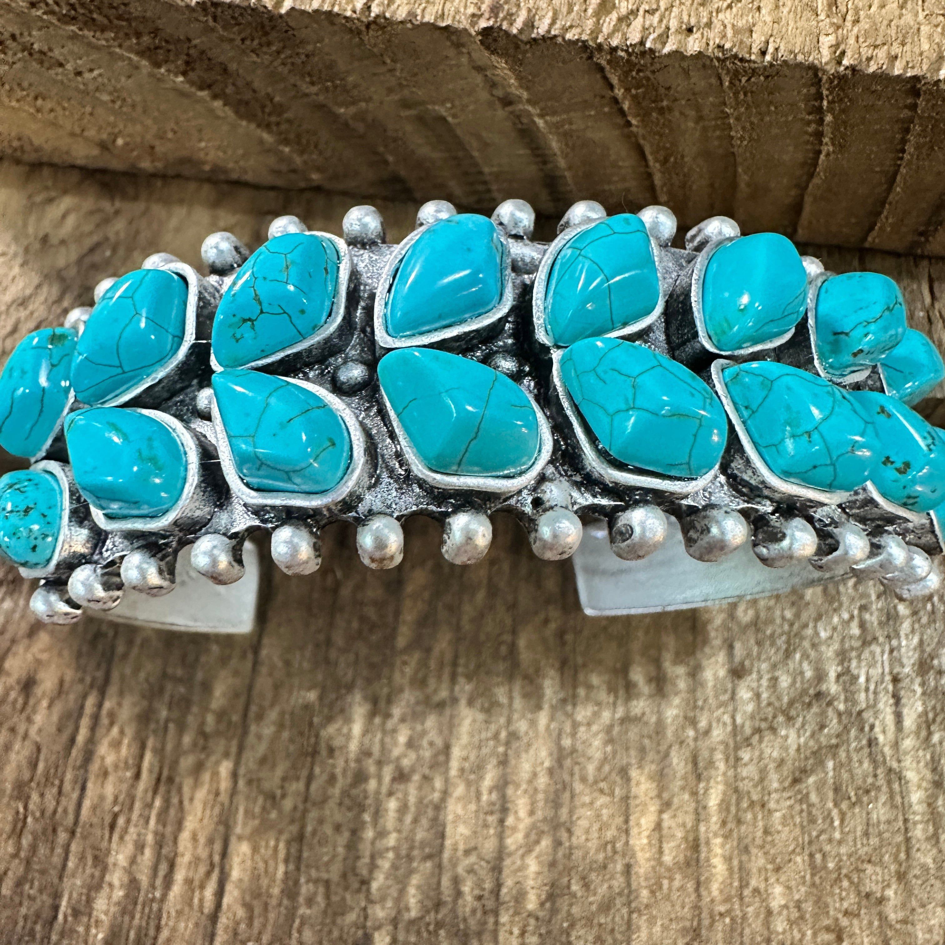 Other Double Layered Navajo Turquoise Cuff Bracelet Design, Southw Size ONE SIZE - 8 Thumbnail