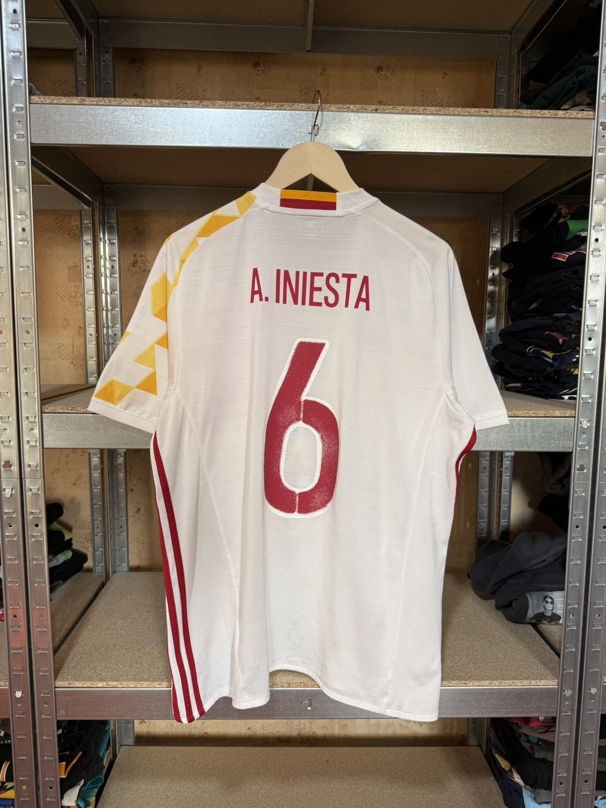 Adidas × Vintage Vintage Adidas Spain 2016 2017 A. Iniesta Away Soccer Jersey Size US S / EU 44-46 / 1 - 2 Thumbnail