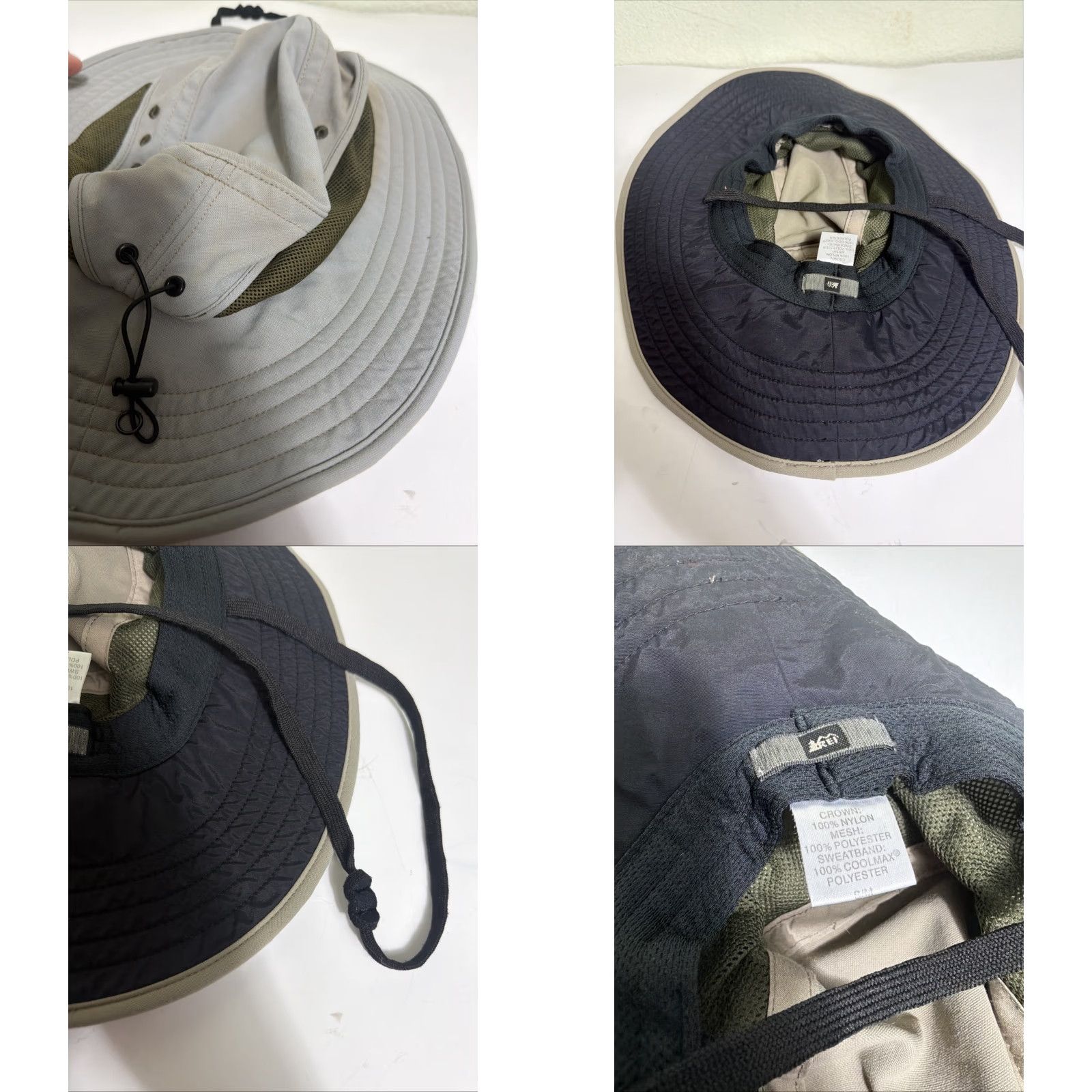 Vintage REI Gray Boonie Hat Fishing Hiking Coolmax Nylon Vented Size M Stains Men Size ONE SIZE - 9 Thumbnail