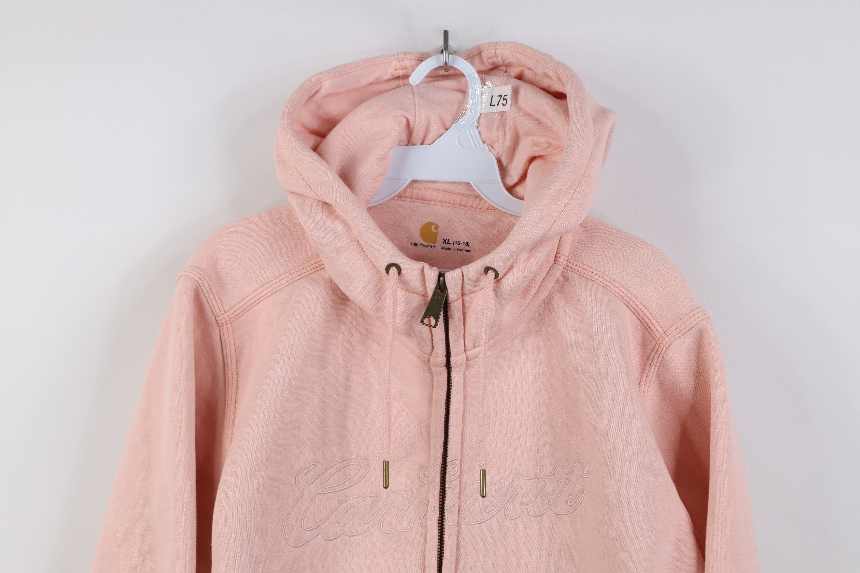 Carhartt Vintage Y2K Carhartt Spell Heavyweight Full Zip Hoodie Pink Size XL / US 12-14 / IT 48-50 - 2 Thumbnail