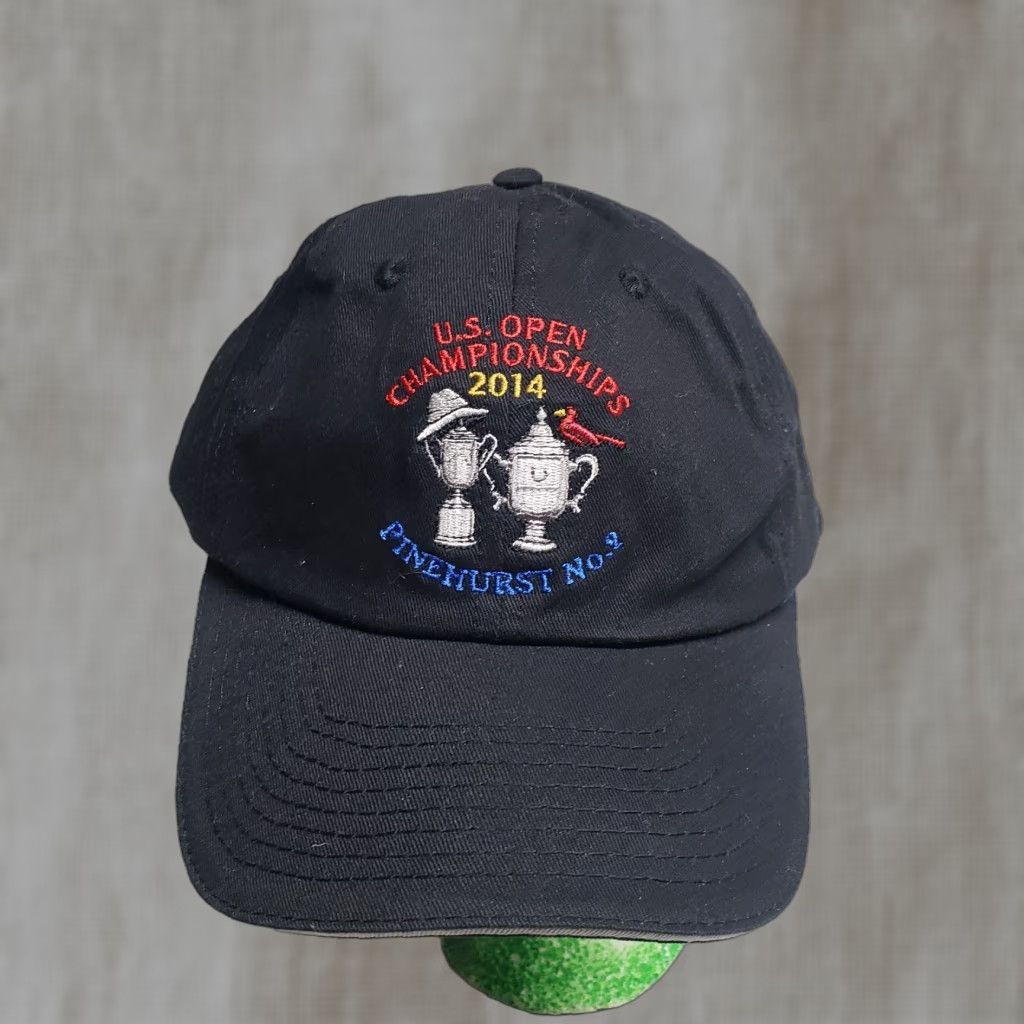 Vintage VINTAGE US Open Hat Baseball Cap One Size Black Mens Adults One Size Black Hat 2014 Championship Fans Football Football 2014 Mens Size ONE SIZE - 1 Thumbnail