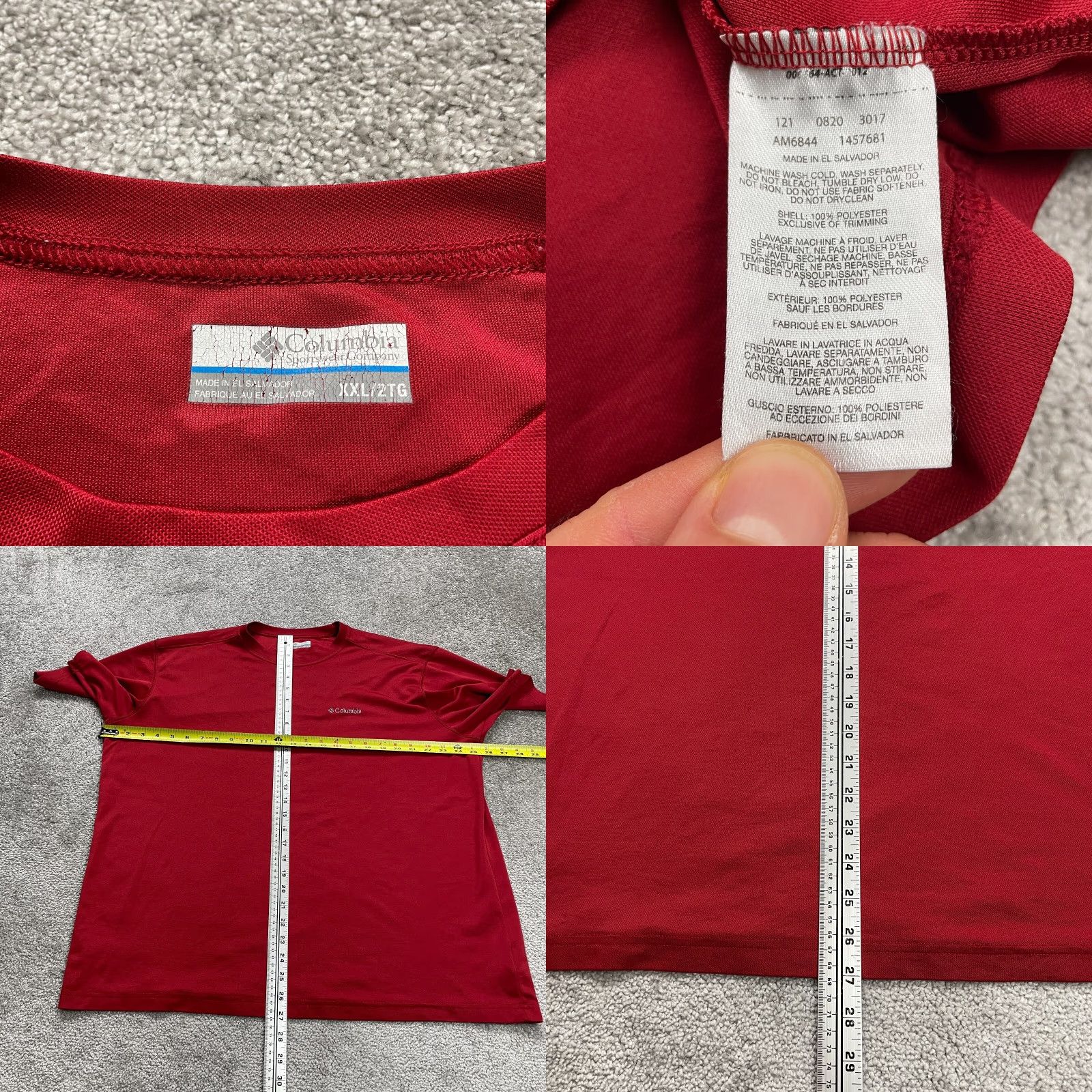 Vintage Columbia Meeker Peak Omni Wick T-Shirt Mens 2XL Red Crew Neck Short Sleeve Fish Outdoor Classic Logo Shirt Size US XXL / EU 58 / 5 - 8 Thumbnail