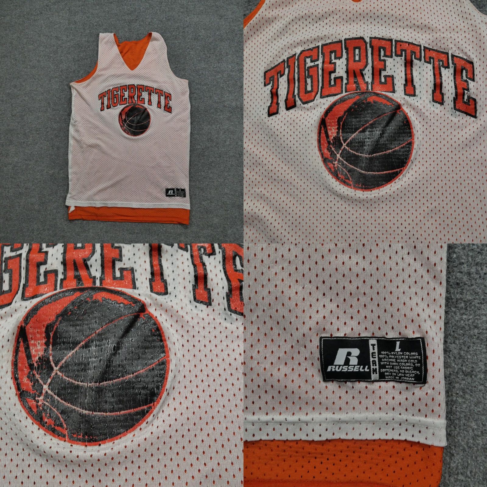 Russell Athletic VINTAGE Russell Athletic Basketball Jersey Womens L Reversible Tigerette 90s Kangaroo Size L / US 10 / IT 46 - 8 Thumbnail